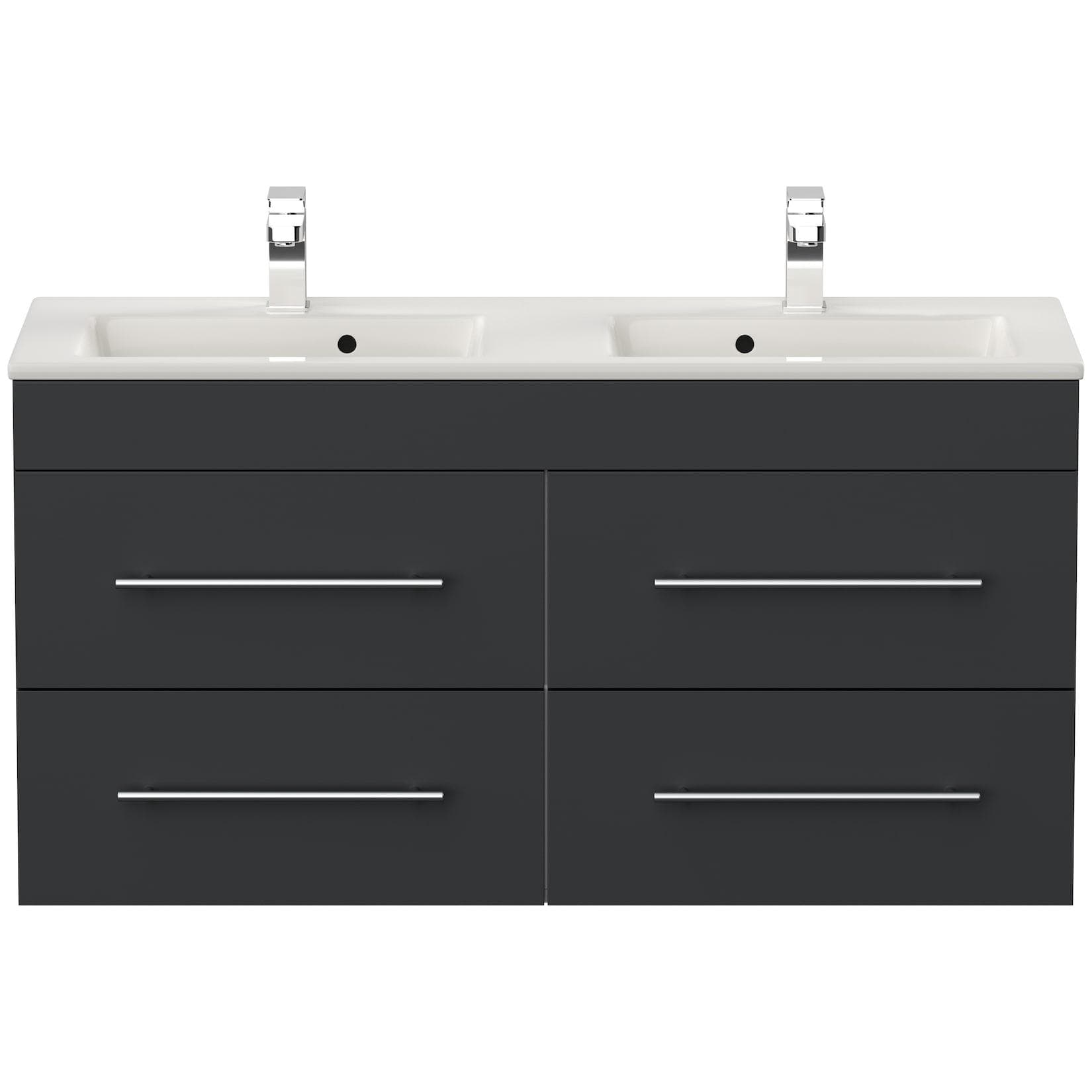 Posseik Badmöbel-Set Doppel-Waschplatz Homeline 120 Grafit