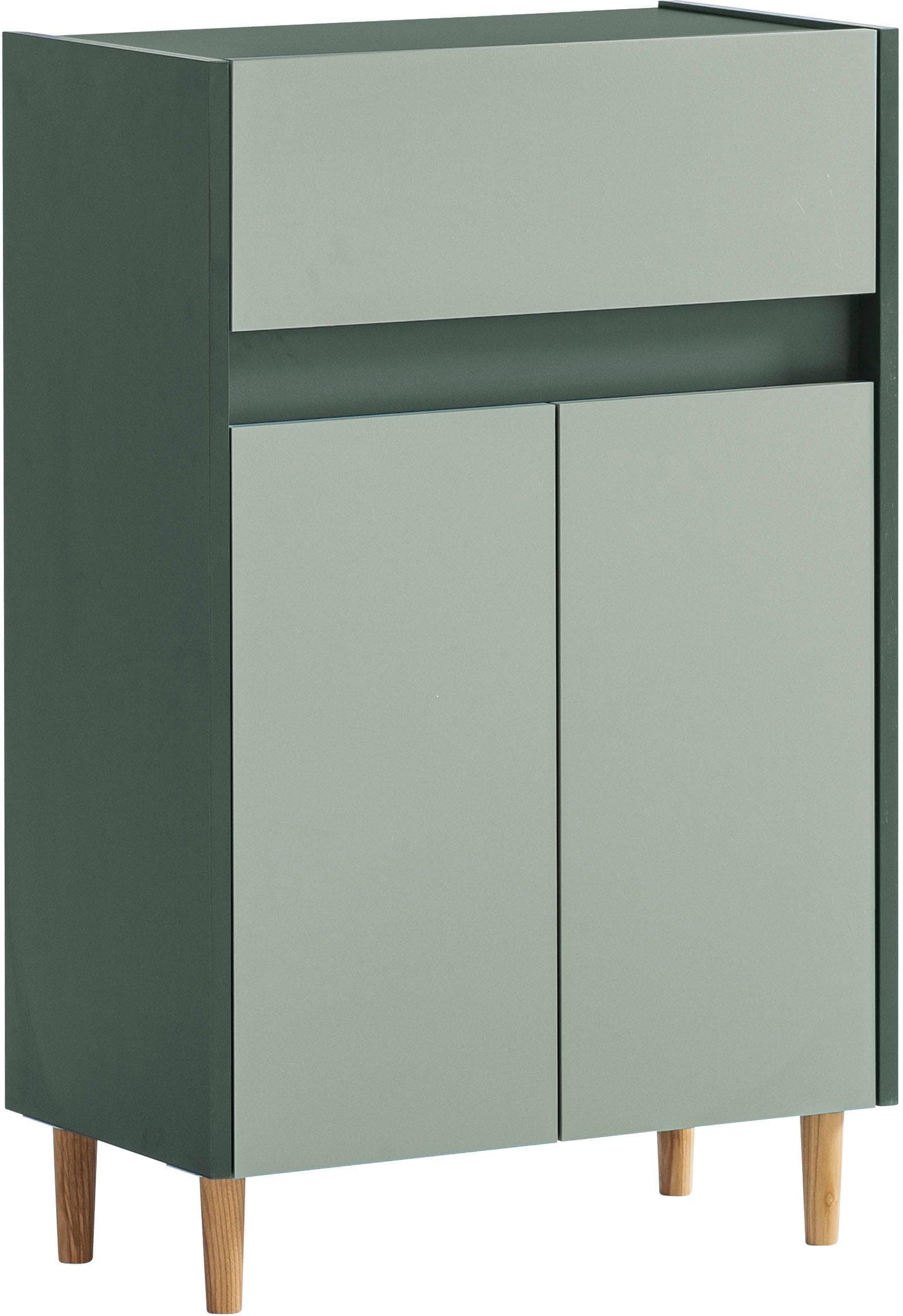 WELLTIME Unterschrank Lovis 56 cm Grün mit Schubladen