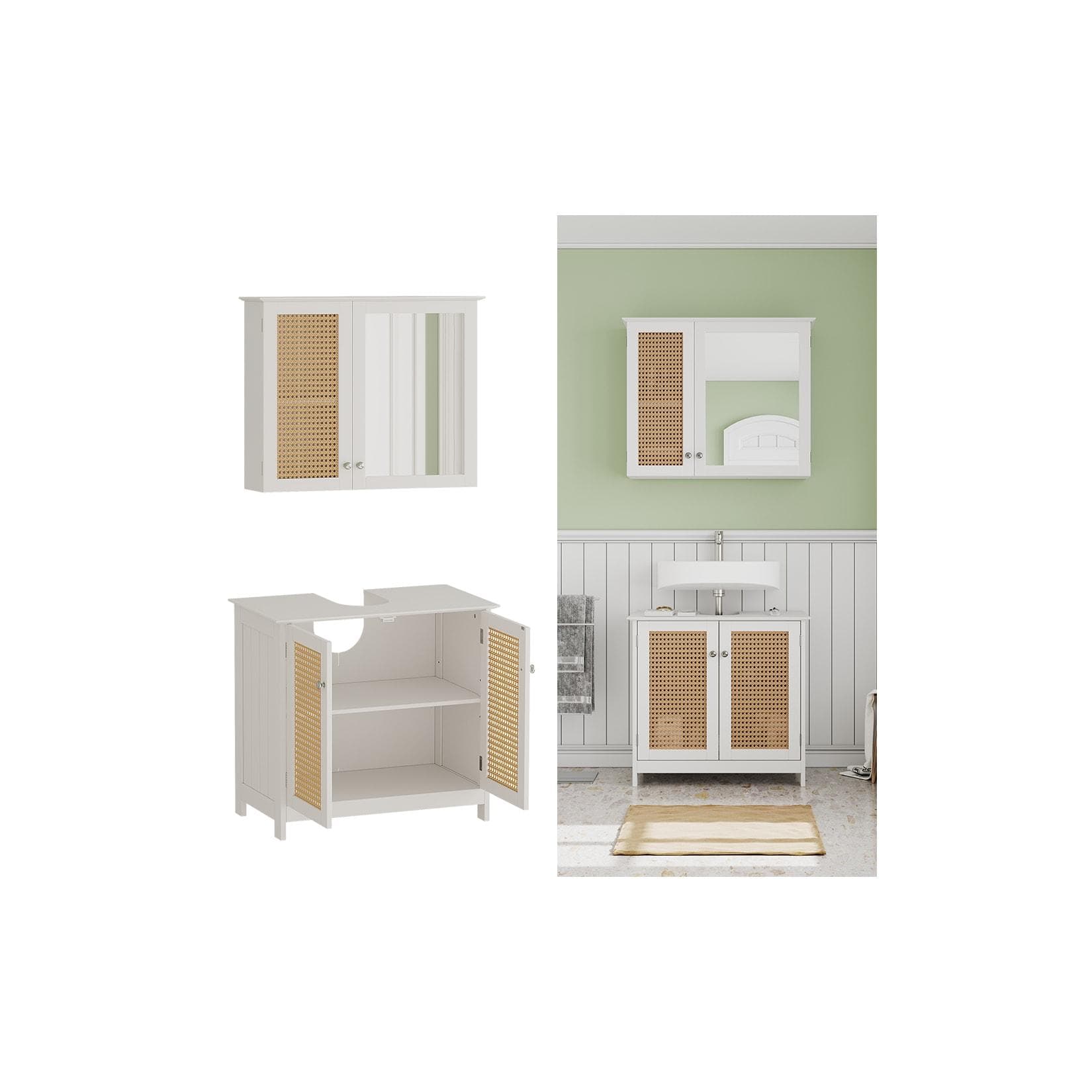 Vicco Badmöbel-Set Rosario Weiß Moderne Serie Badezimmer