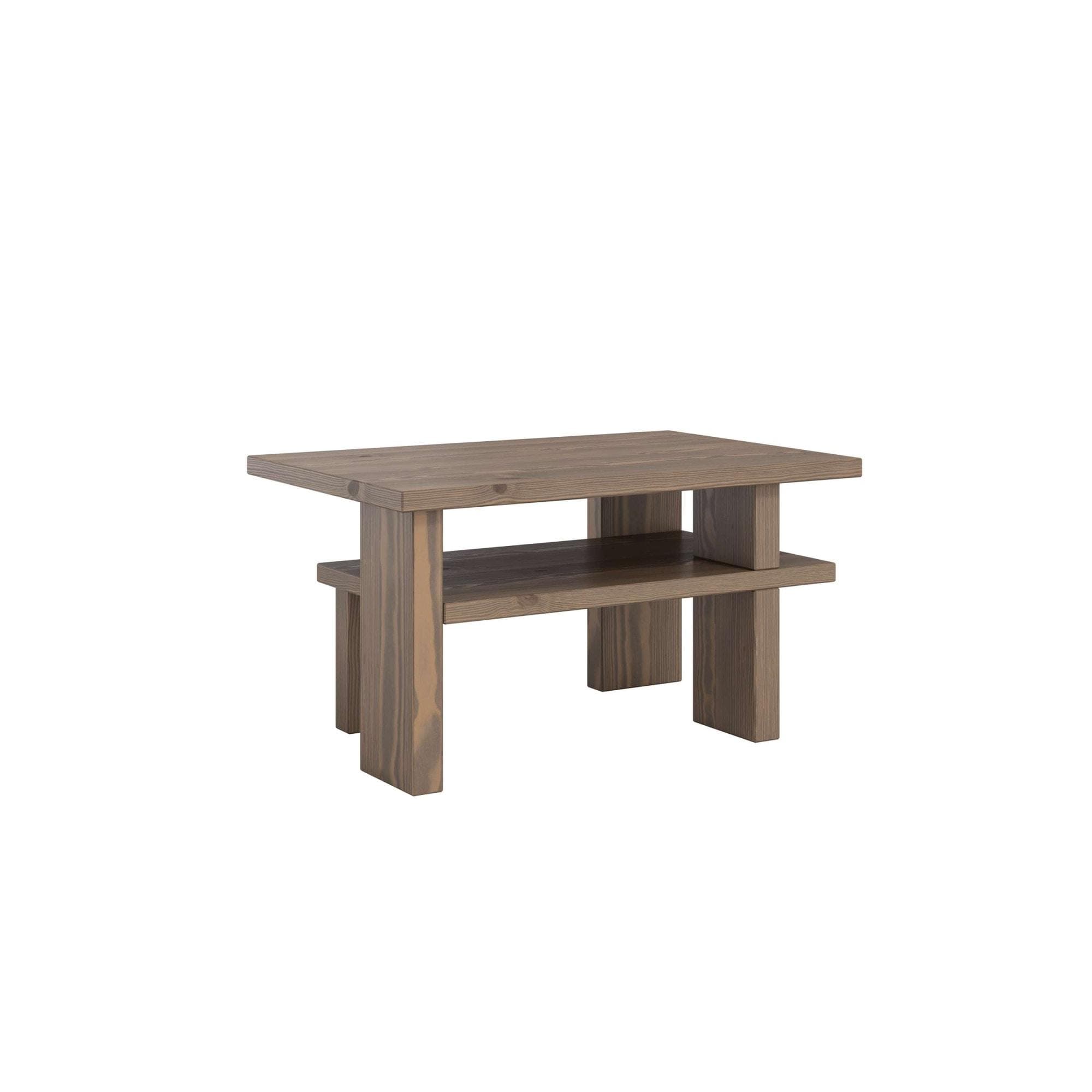 Japanischer Couchtisch aus Massivholz, Carob braun