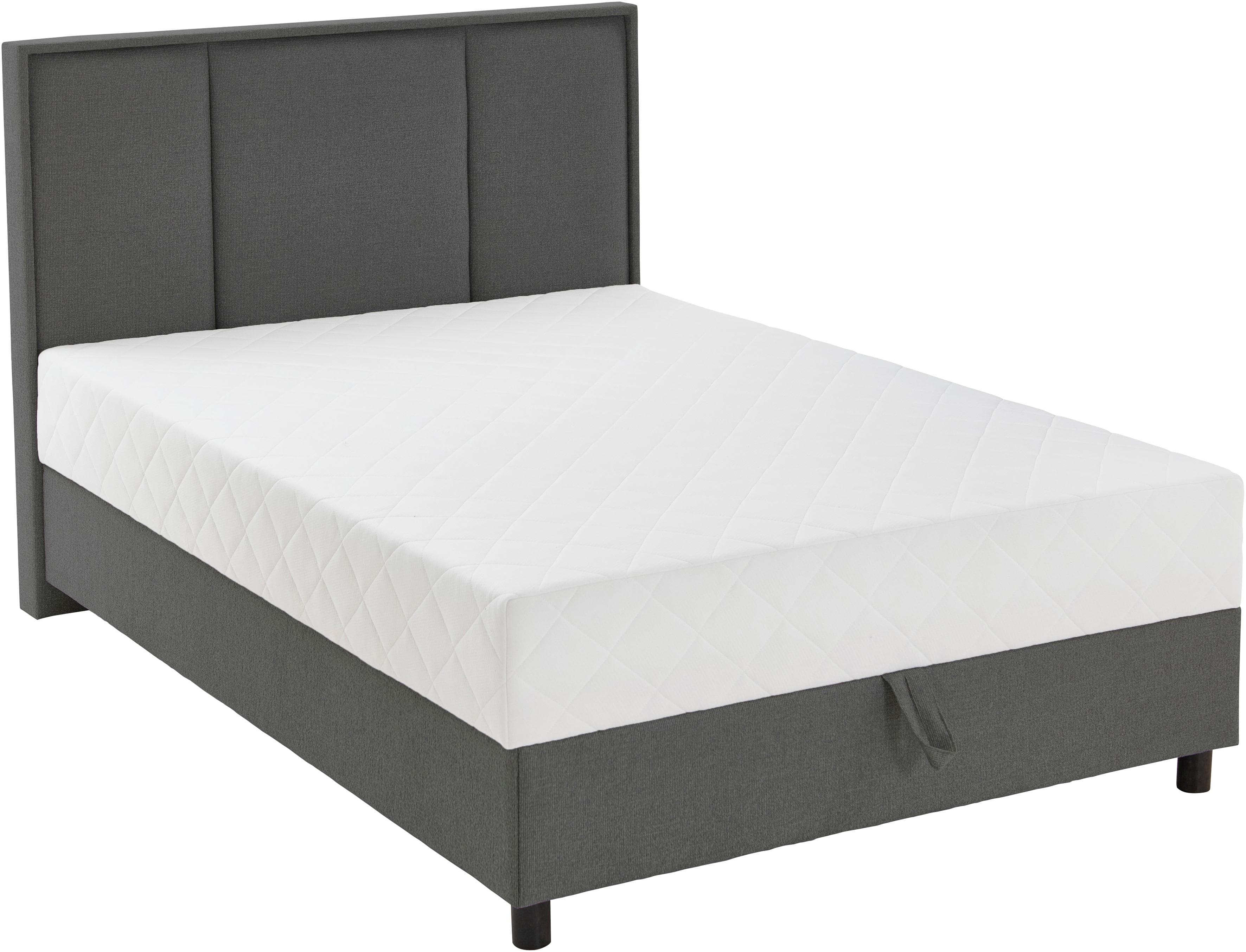 Boxbett ARLA Dunkelgrau mit Bettkasten und Matratze