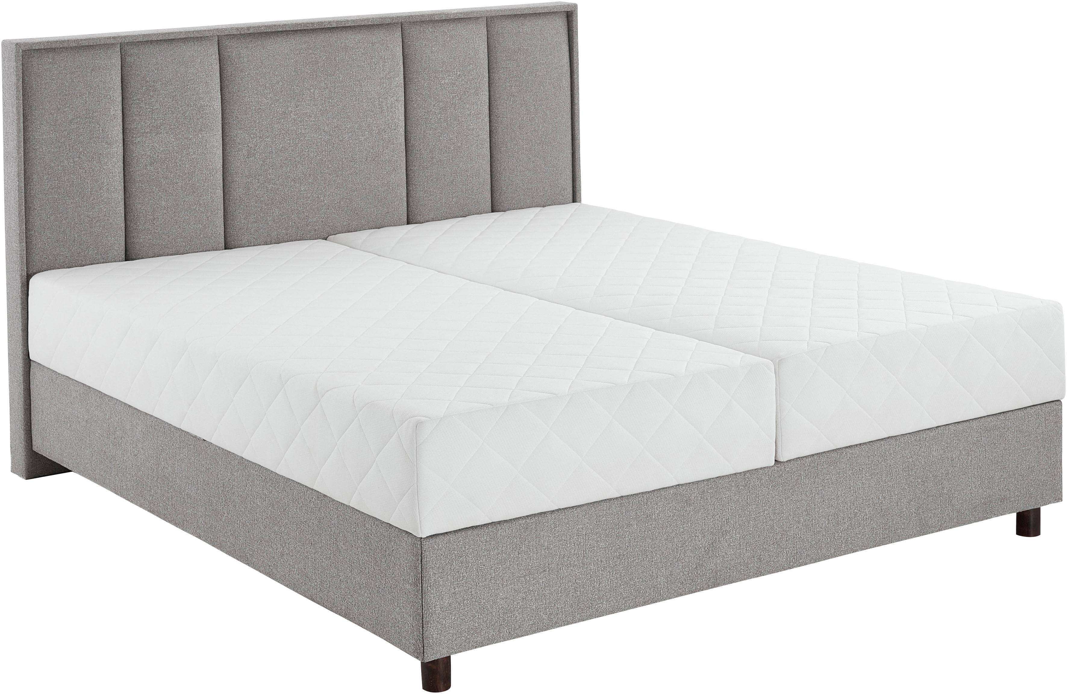 Boxbett ARLA hellgrau mit Bettkasten und Matratzen ATLANTIC HOME COLLECTION