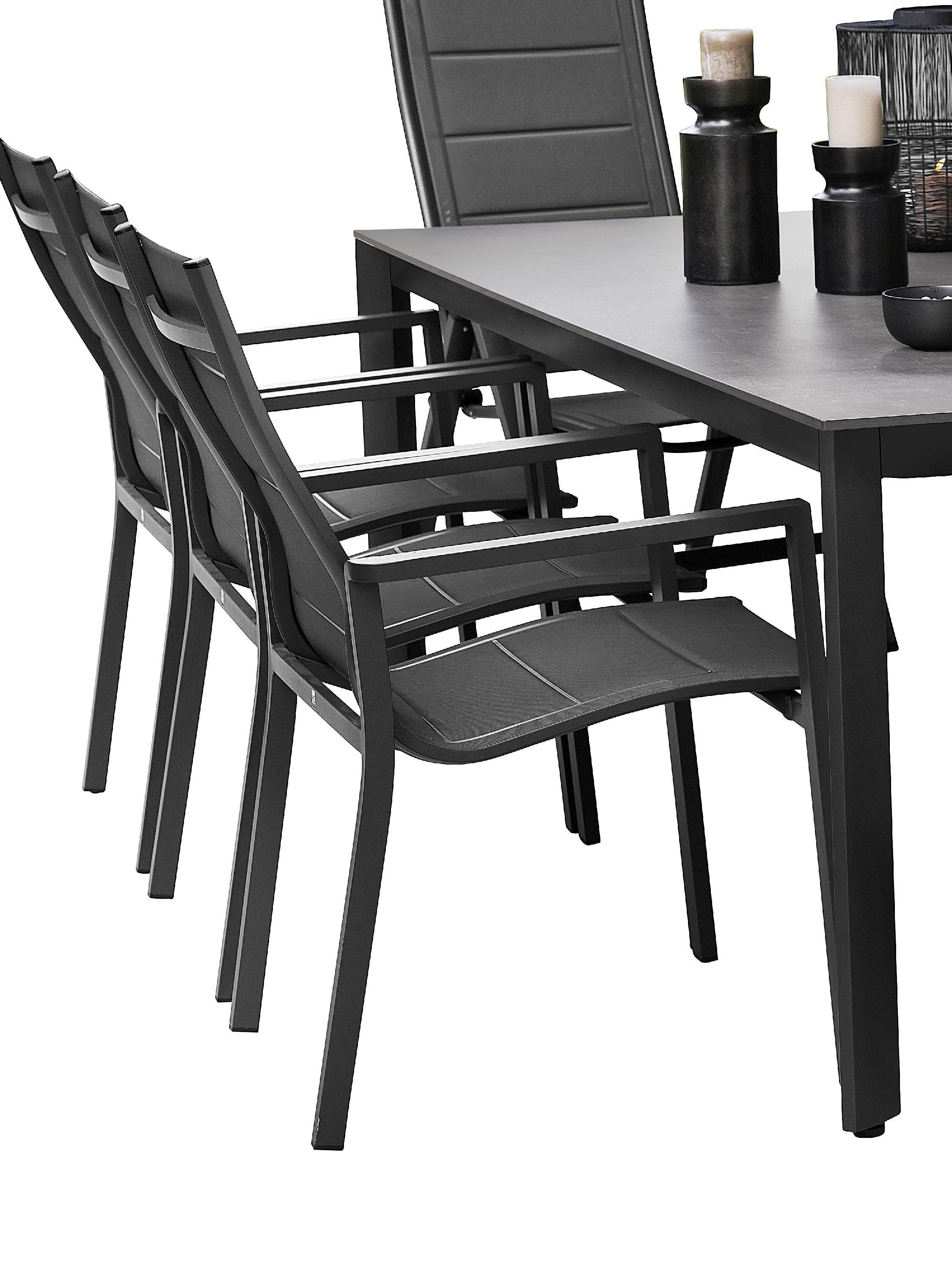 Outdoor Gartenstuhl UNICAMO Grau Stapelstuhl Aluminium