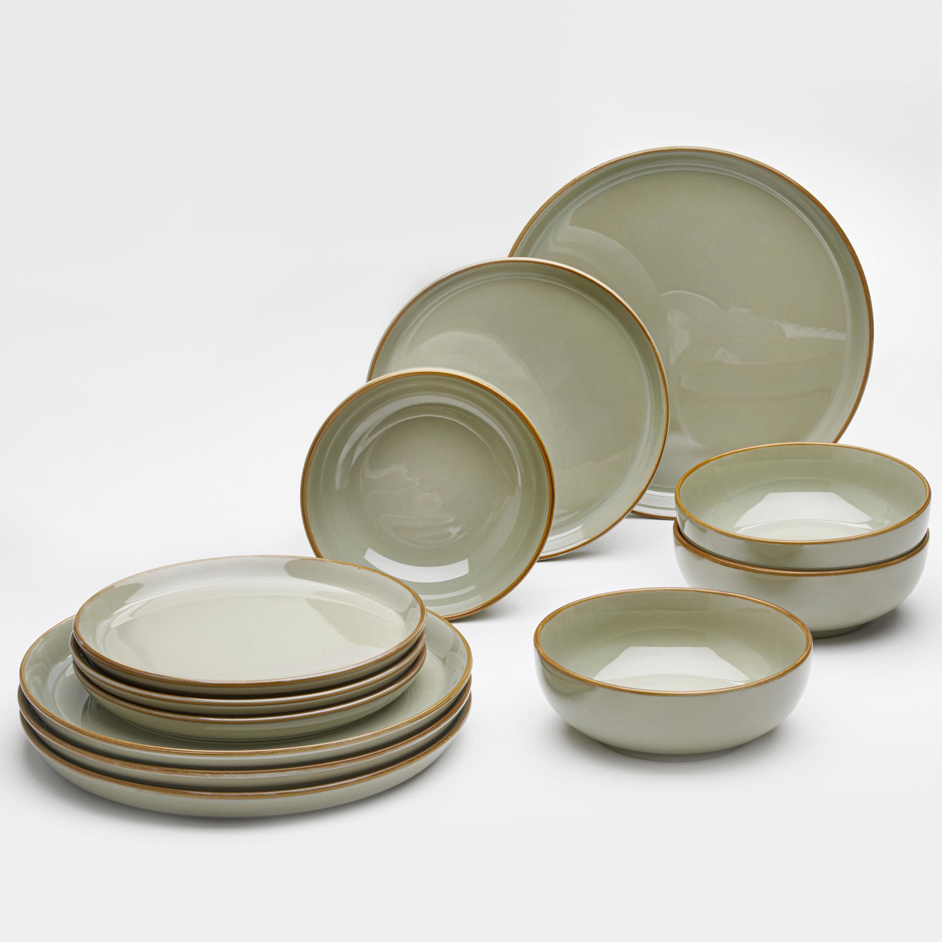 Kombiservice NOAH 12-tlg. Geschirrset Grün/Braun