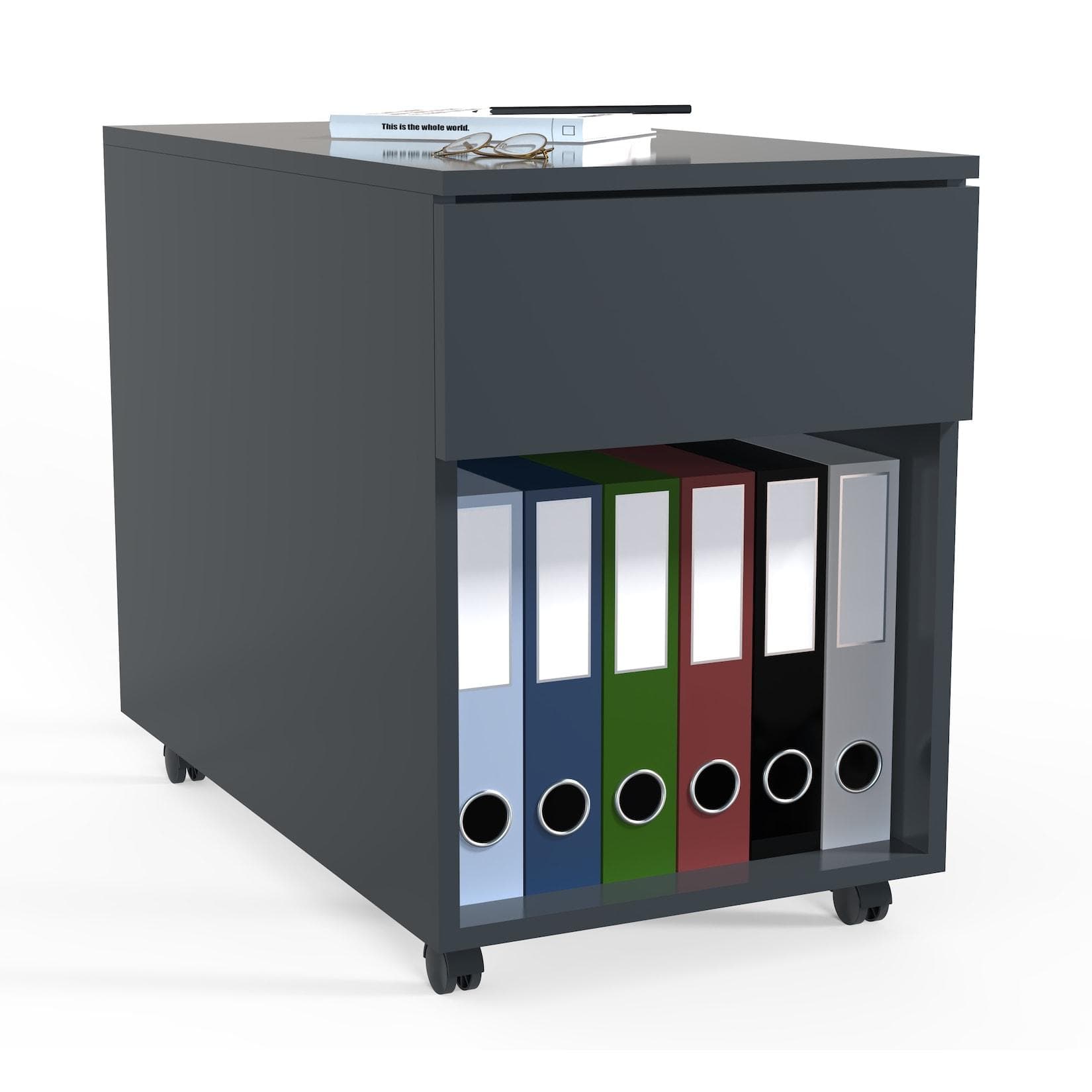 VCM my office Dasola Rollcontainer Anthrazit 1 Auszug mit Push-to-open Funktion