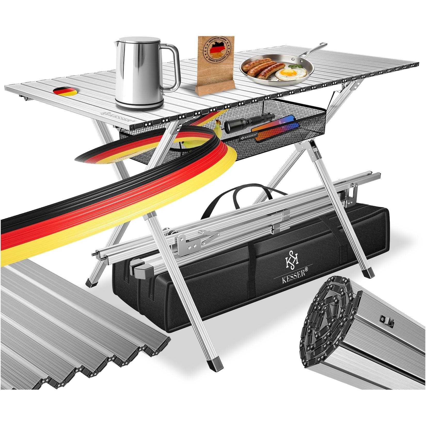 KESSER® Campingtisch faltbar Klapptisch Aluminiumrahmen