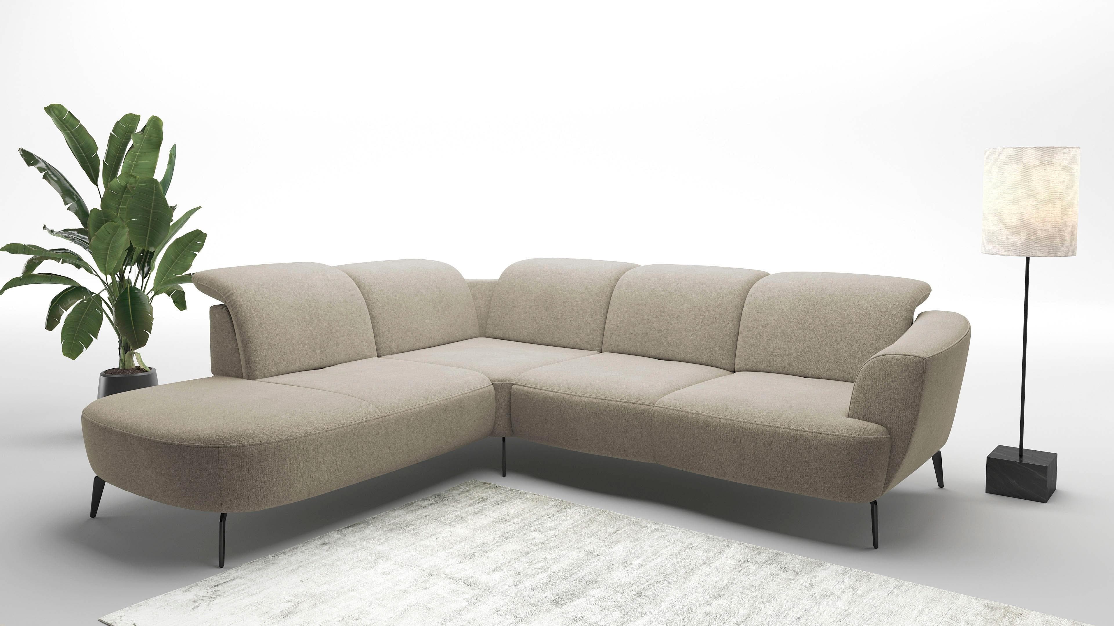 Ecksofa SIT & MORE Zoe Beige mit Sitztiefenverstellung