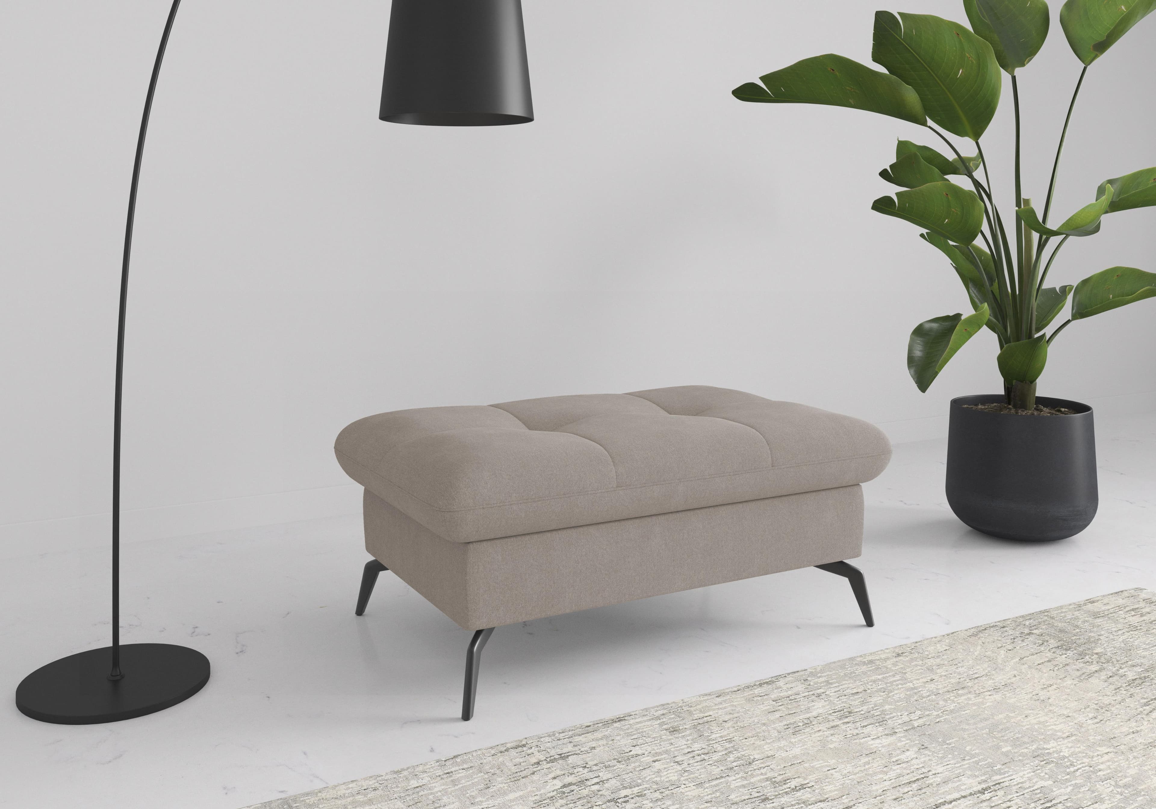 Polsterhocker SIT & MORE Amica Grau mit Stauraum