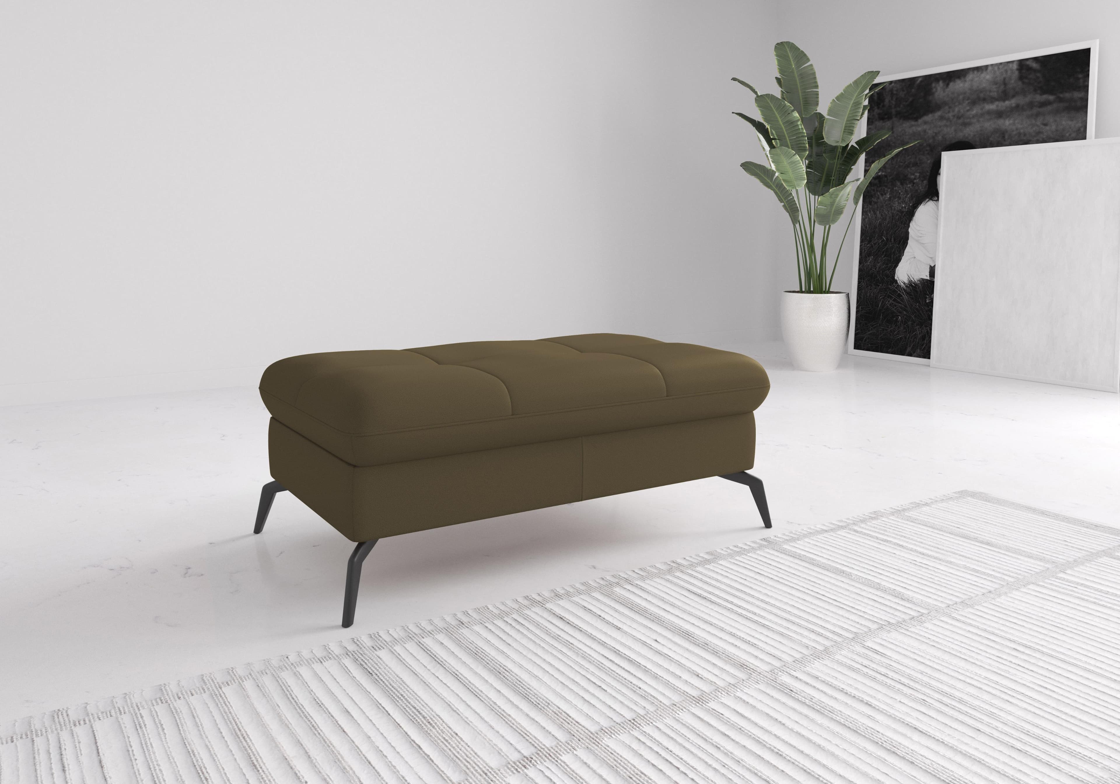 SIT & MORE Polsterhocker Amica mit Stauraum Olive