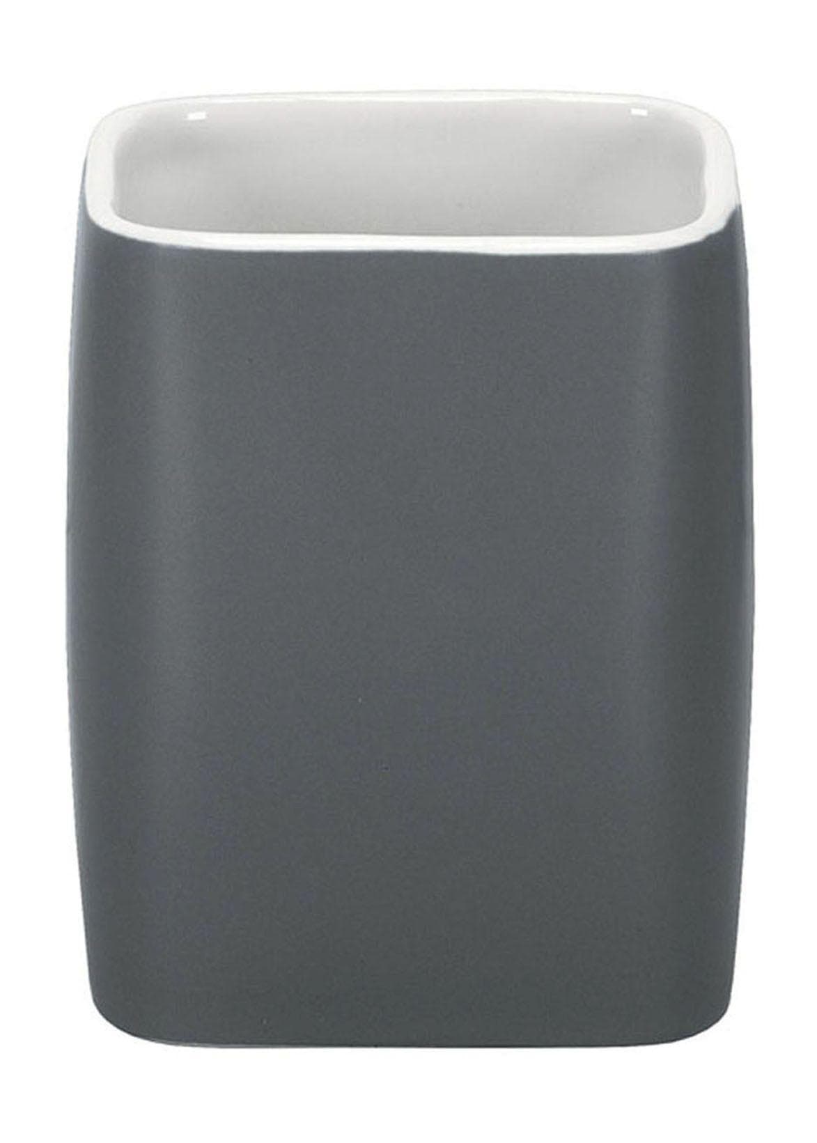 Zahnputzbecher CUBIC Anthrazit Keramik Kleine Wolke