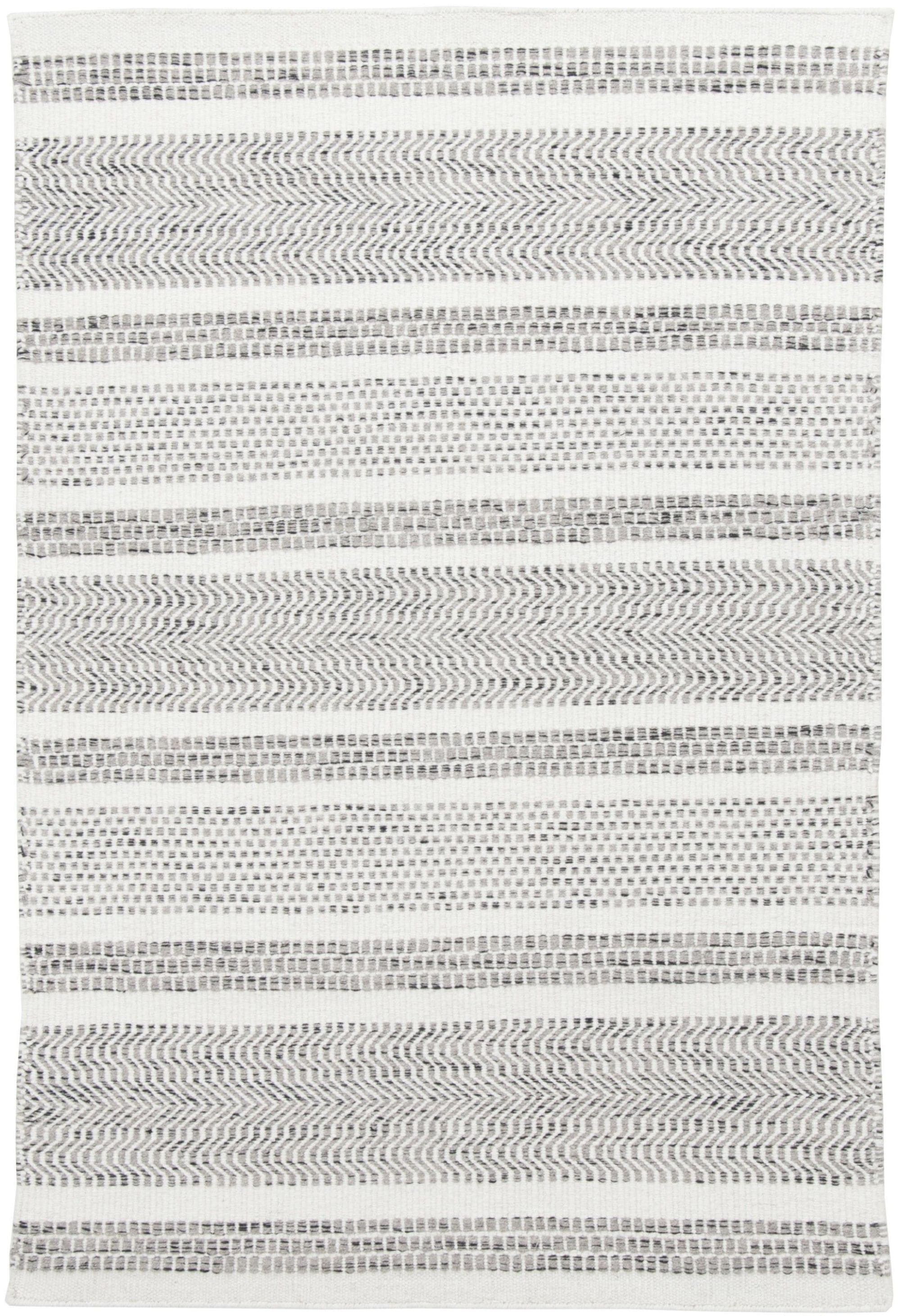 THEKO Wollteppich Trondheim: Handgewebt, Gestreift, Reine Wolle