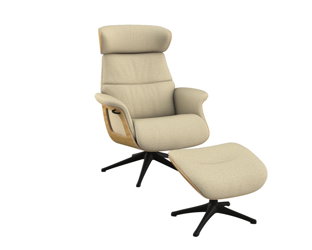 Flexlux Relaxsessel Clement Beige mit Rücken- und Kopfteilverstellung