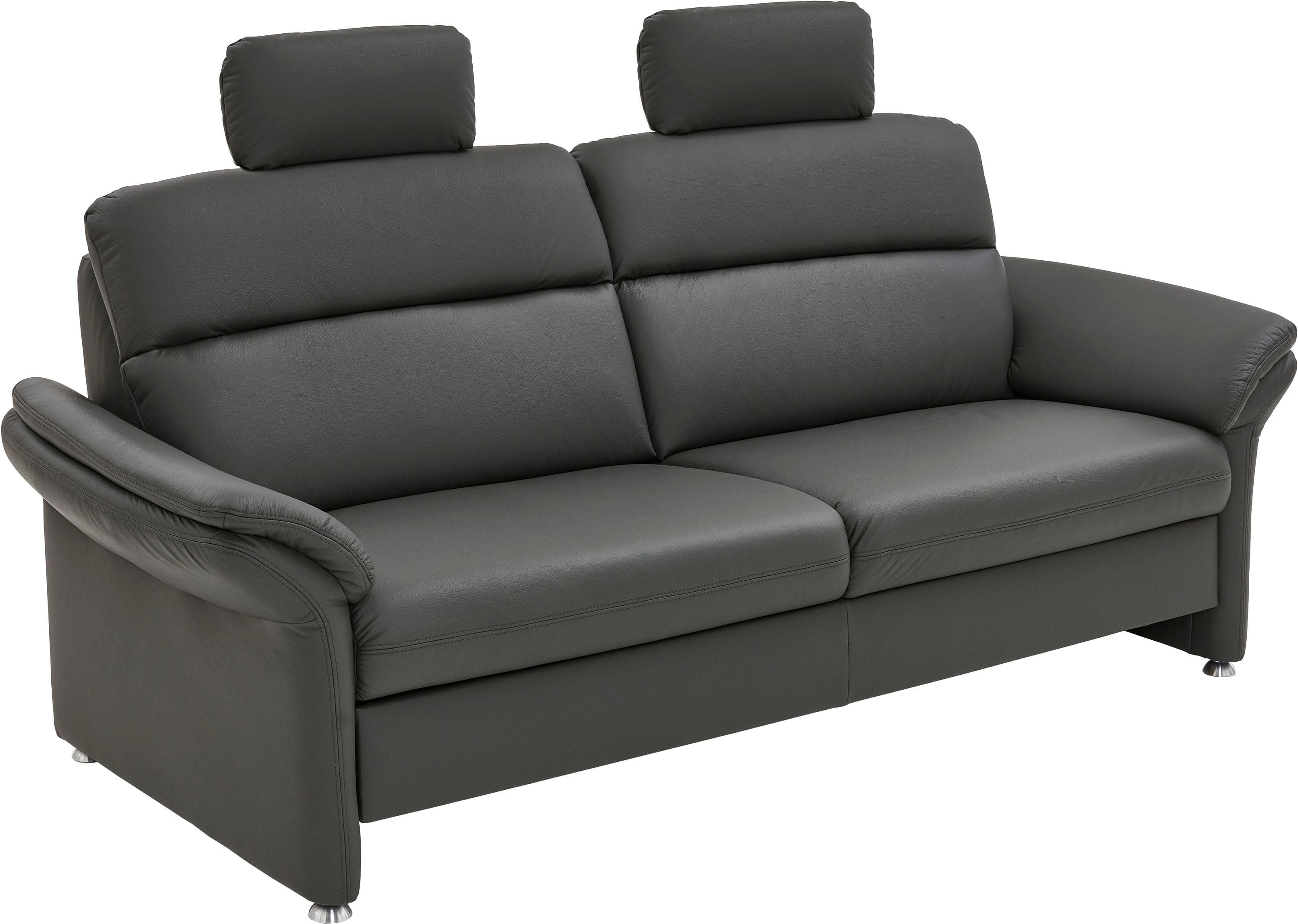 3-Sitzer Sofa DIE PLANBAR PN-EM16031 mit Relaxfunktion Anthrazit Leder