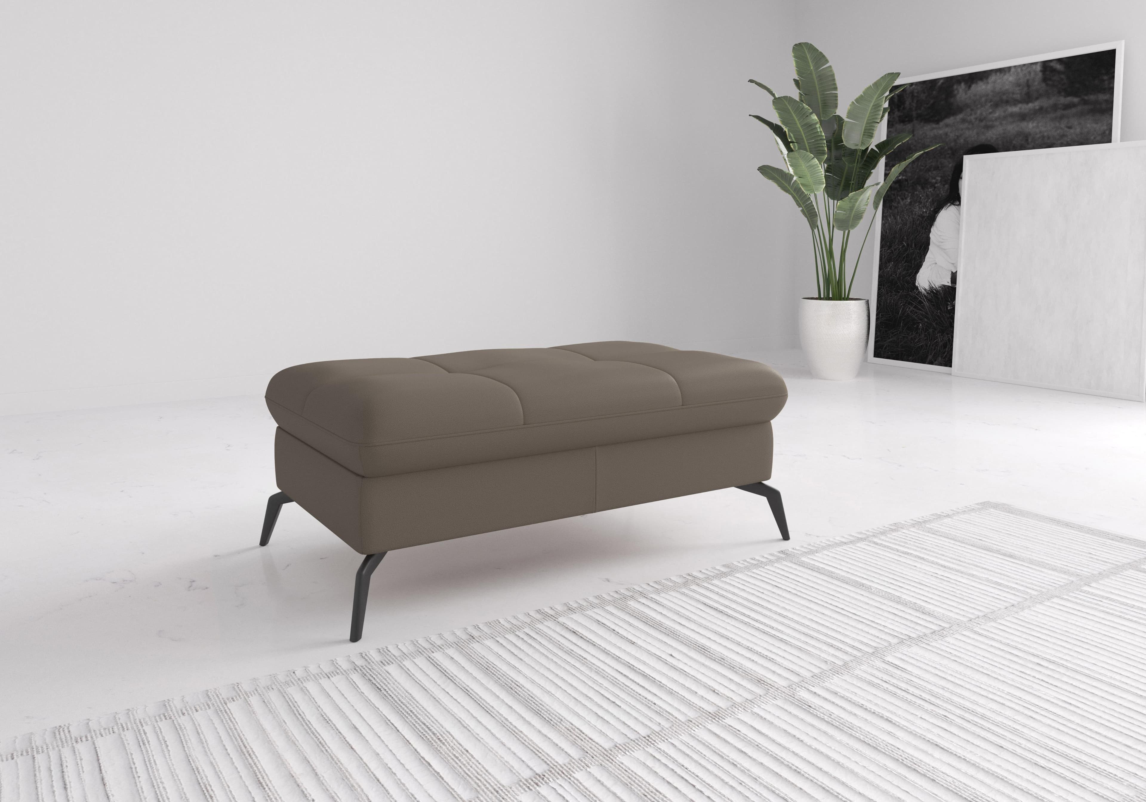 Polsterhocker SIT & MORE Amica Grau mit Stauraum