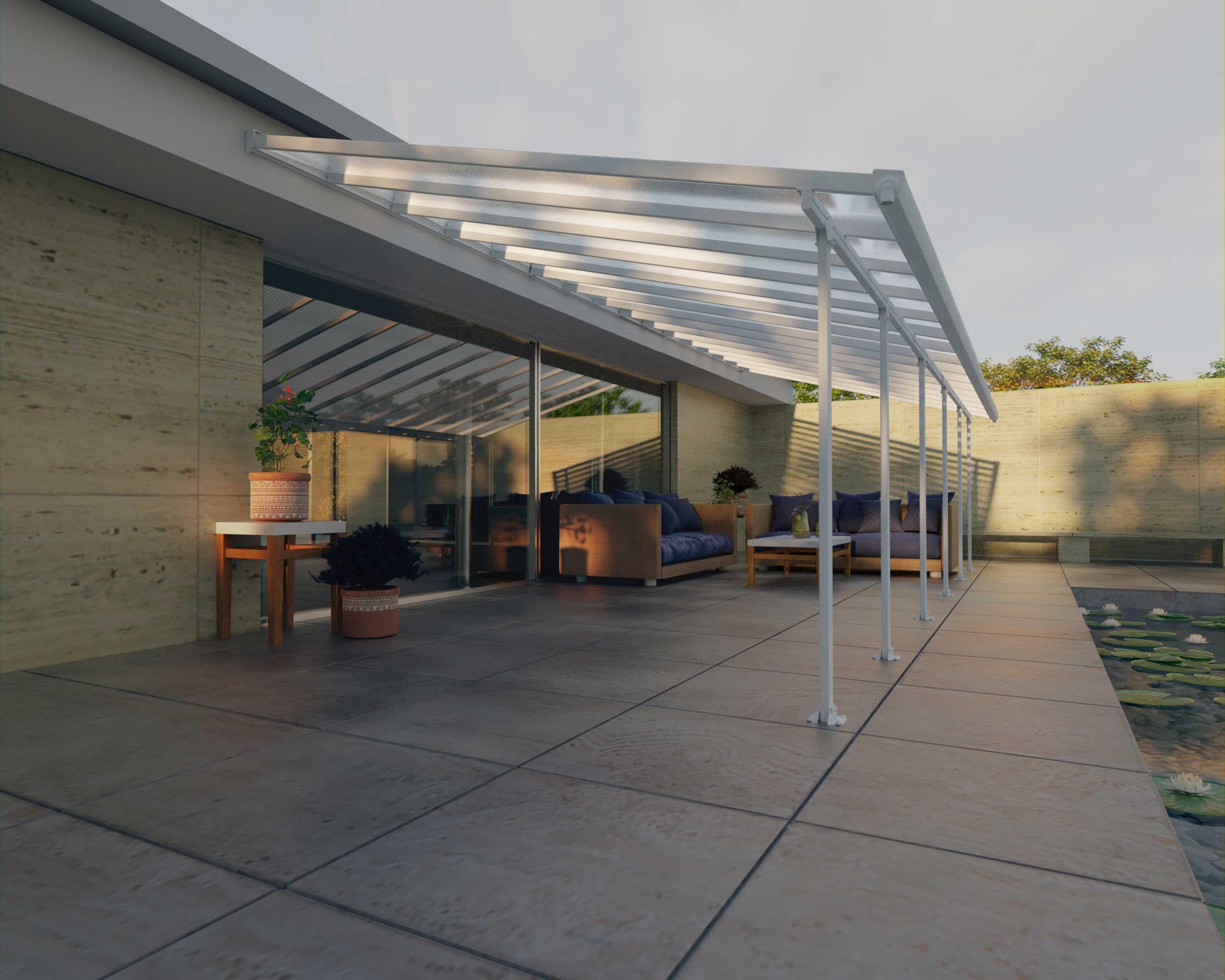 Terrassendach PALRAM Canopia Feria Alu Terrassenüberdachung Weiß Polycarbonat