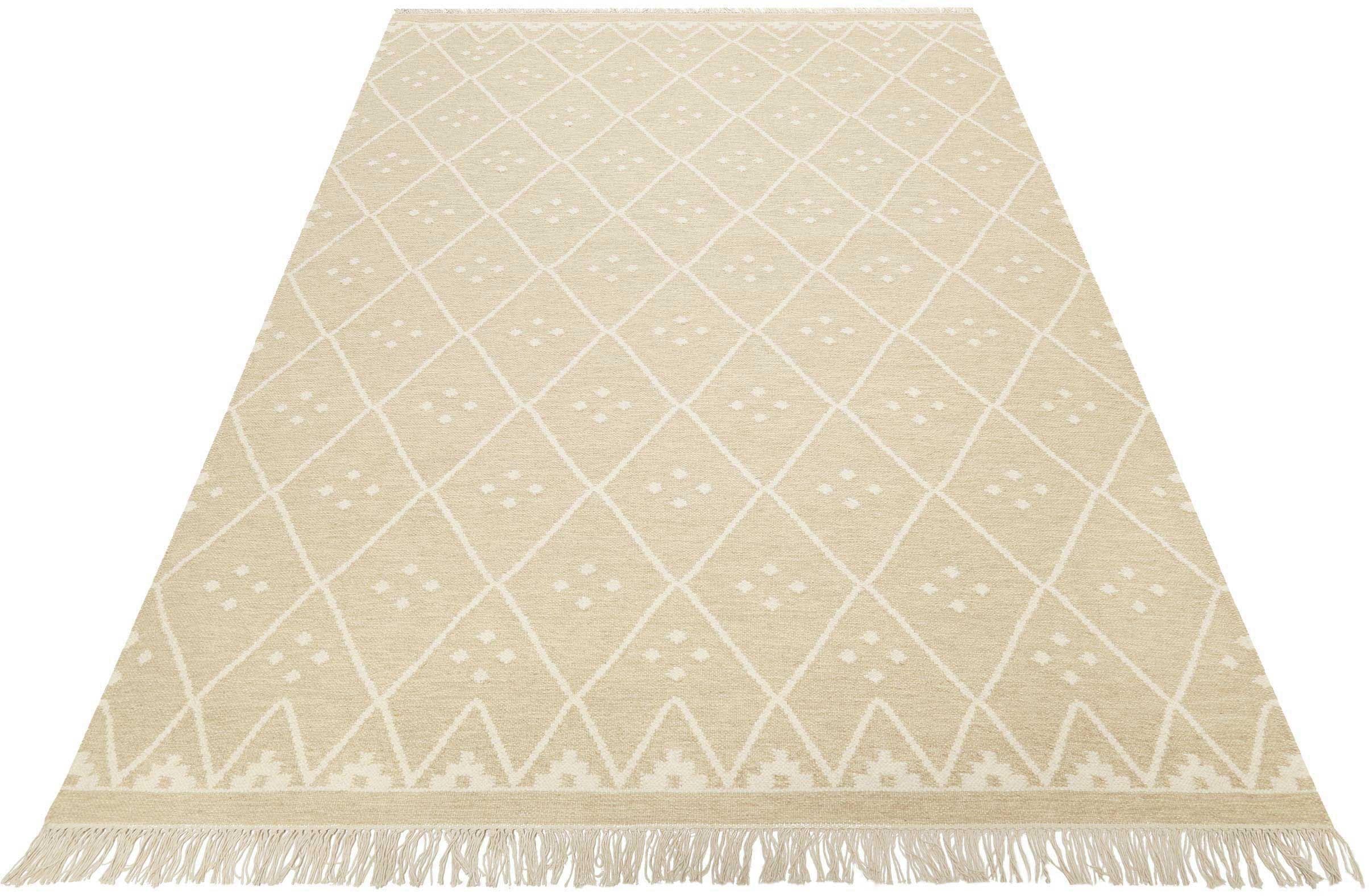 Green Looop Teppich Vermont Handgewebt Beige Kurzflor