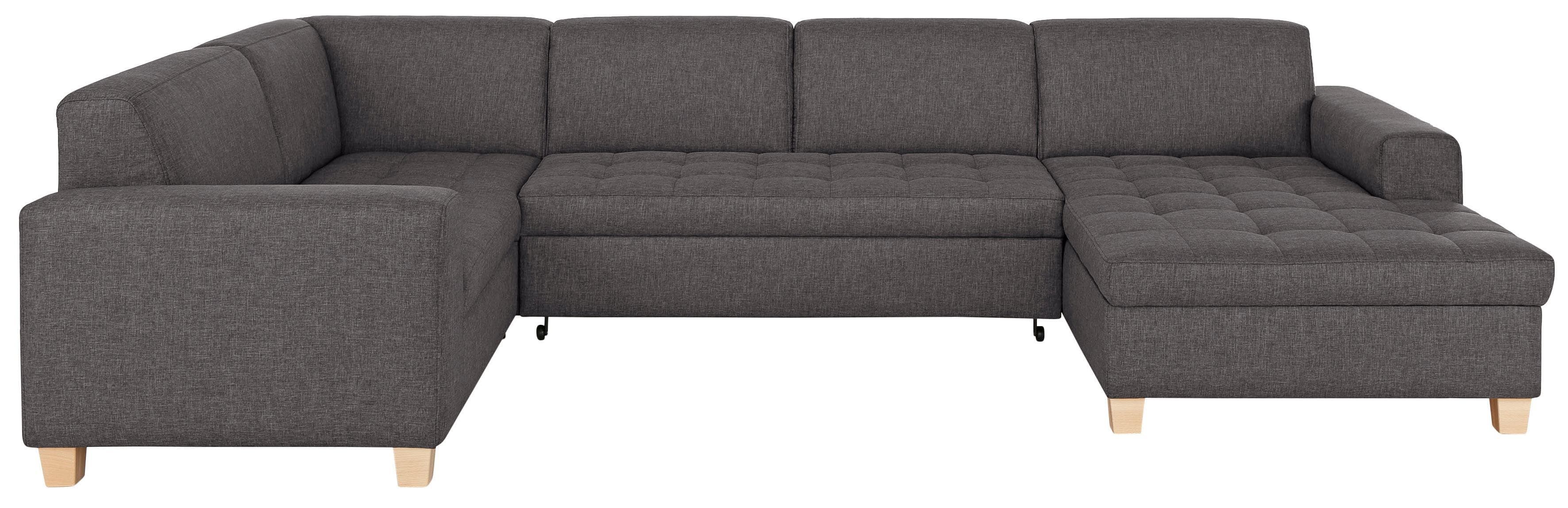 HOME AFFAIRE Corby Wohnlandschaft U-Form Anthrazit mit Bettfunktion