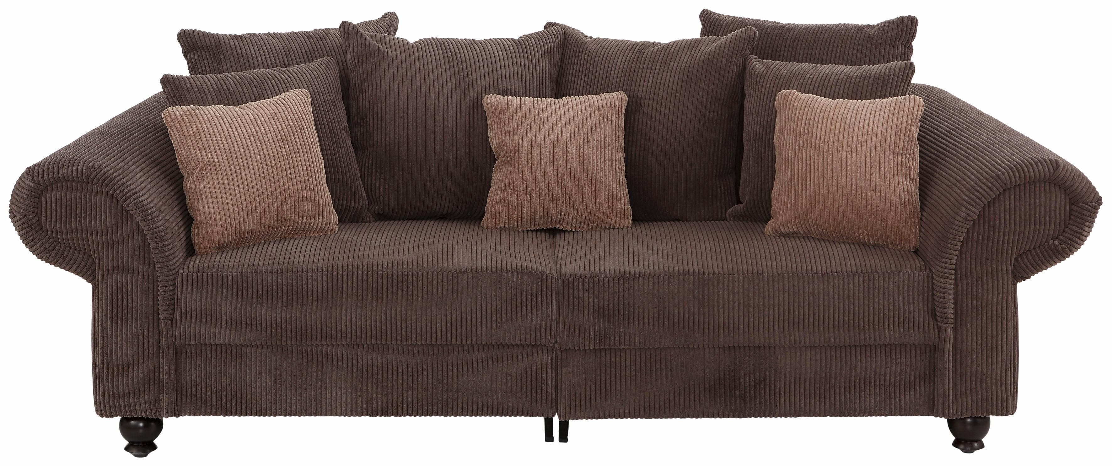 Big-Sofa HOME AFFAIRE King Henry Mega Sofa 242cm Federkern Braun