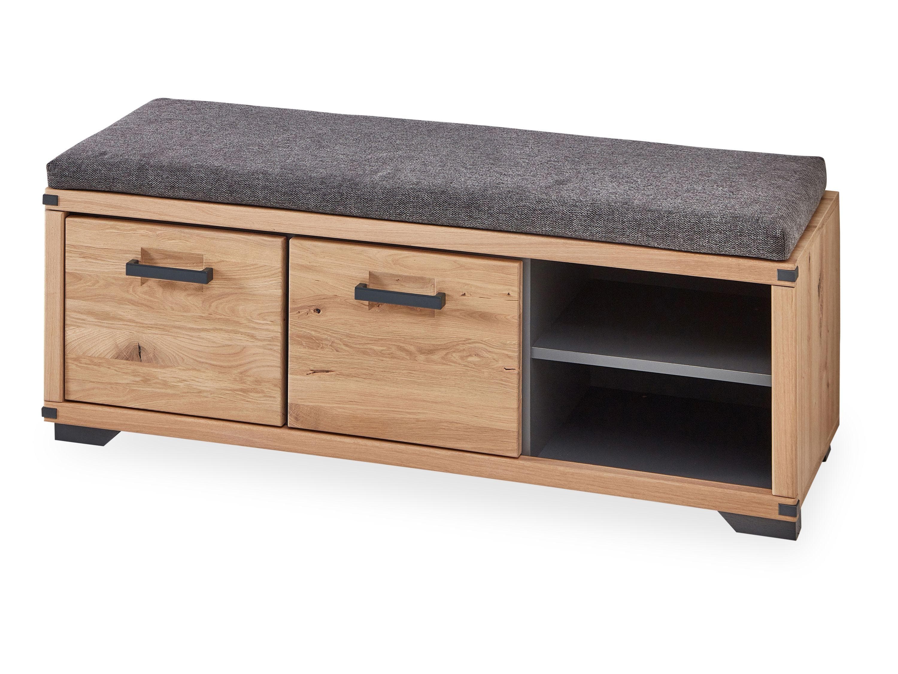 HARPER Sitzbank Garderobenbank Braun Schwarz