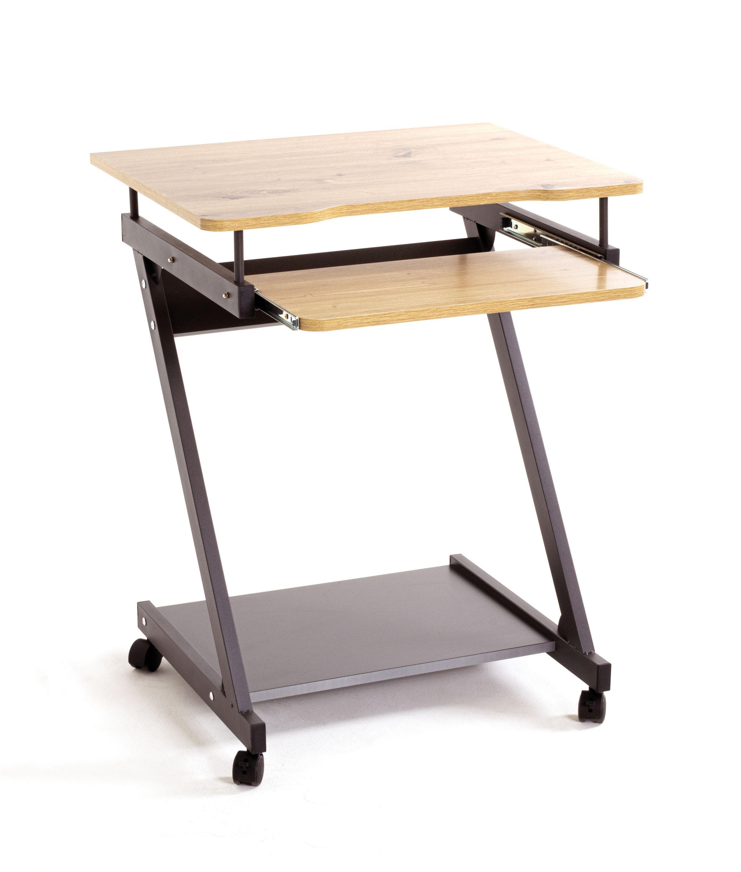 Computertisch in Anthrazit-Eiche Design - MDF & Metall