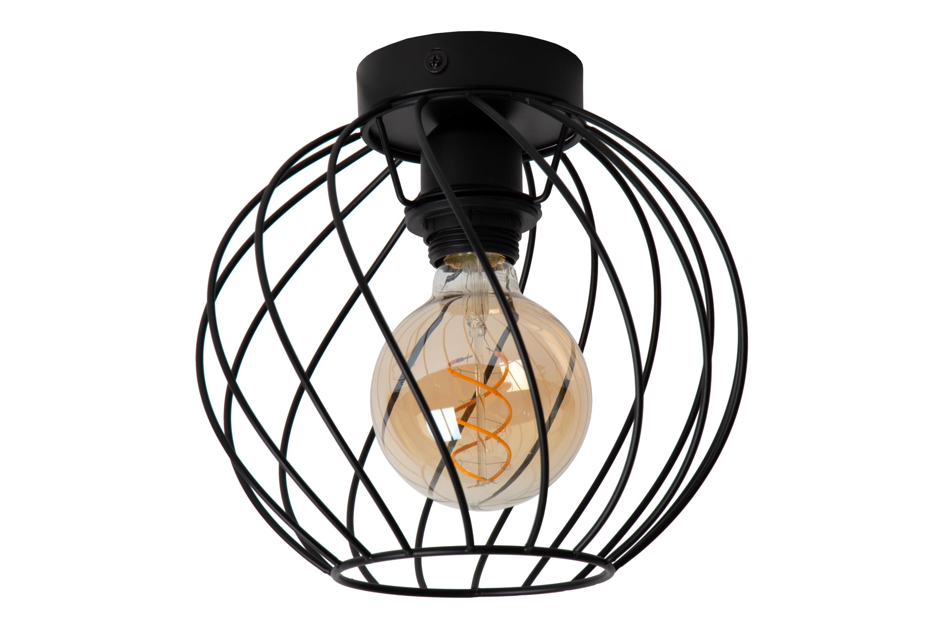 Lucide Deckenleuchte DANZA Schwarz Metall Design - Dimmbar