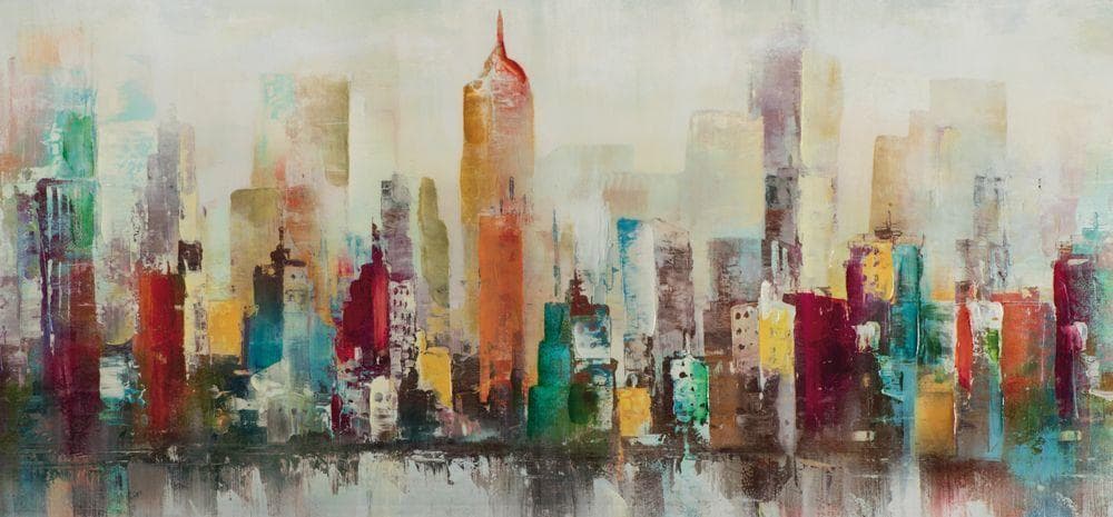 Gemälde FARBENFROHE SKYLINE Städte