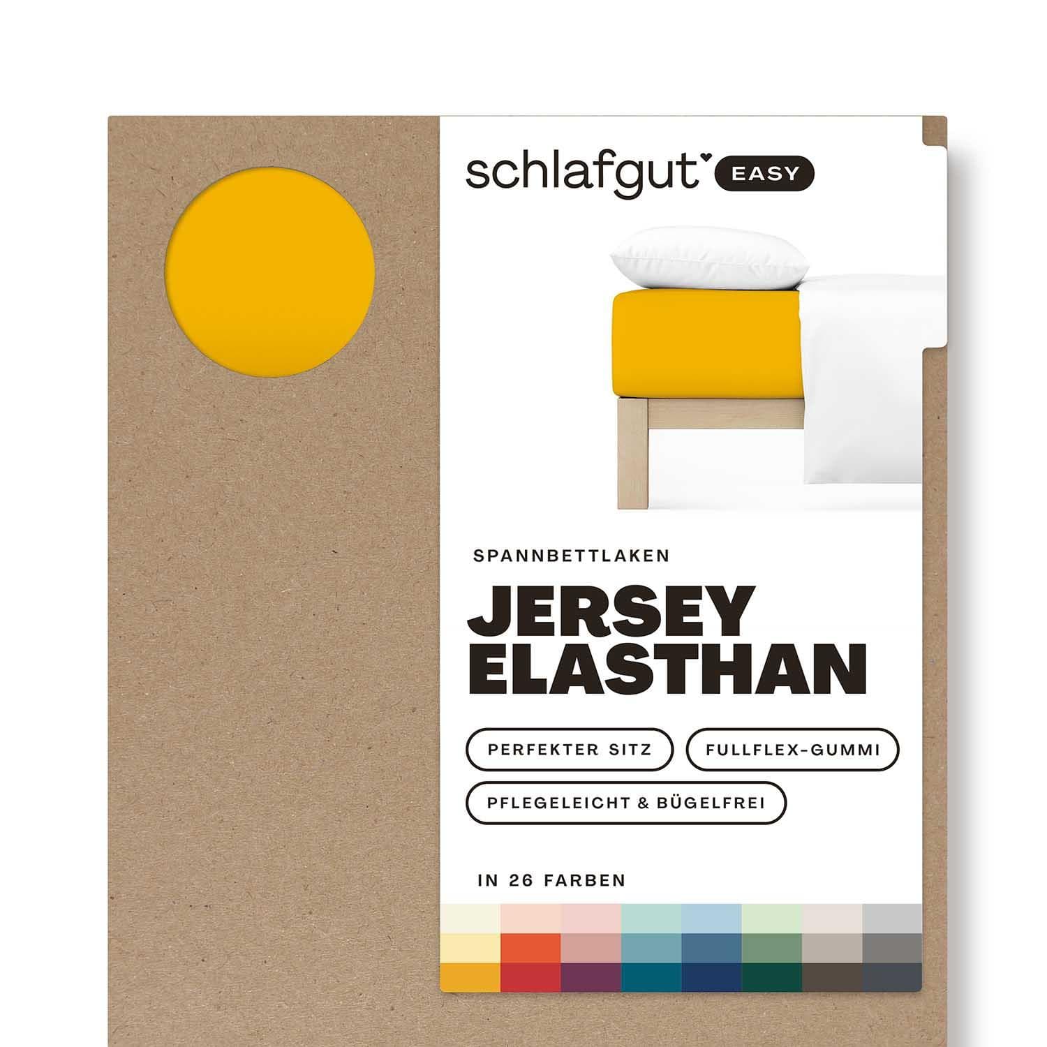 Schlafgut Spannbettlaken EASY Jersey Elasthan Gelb