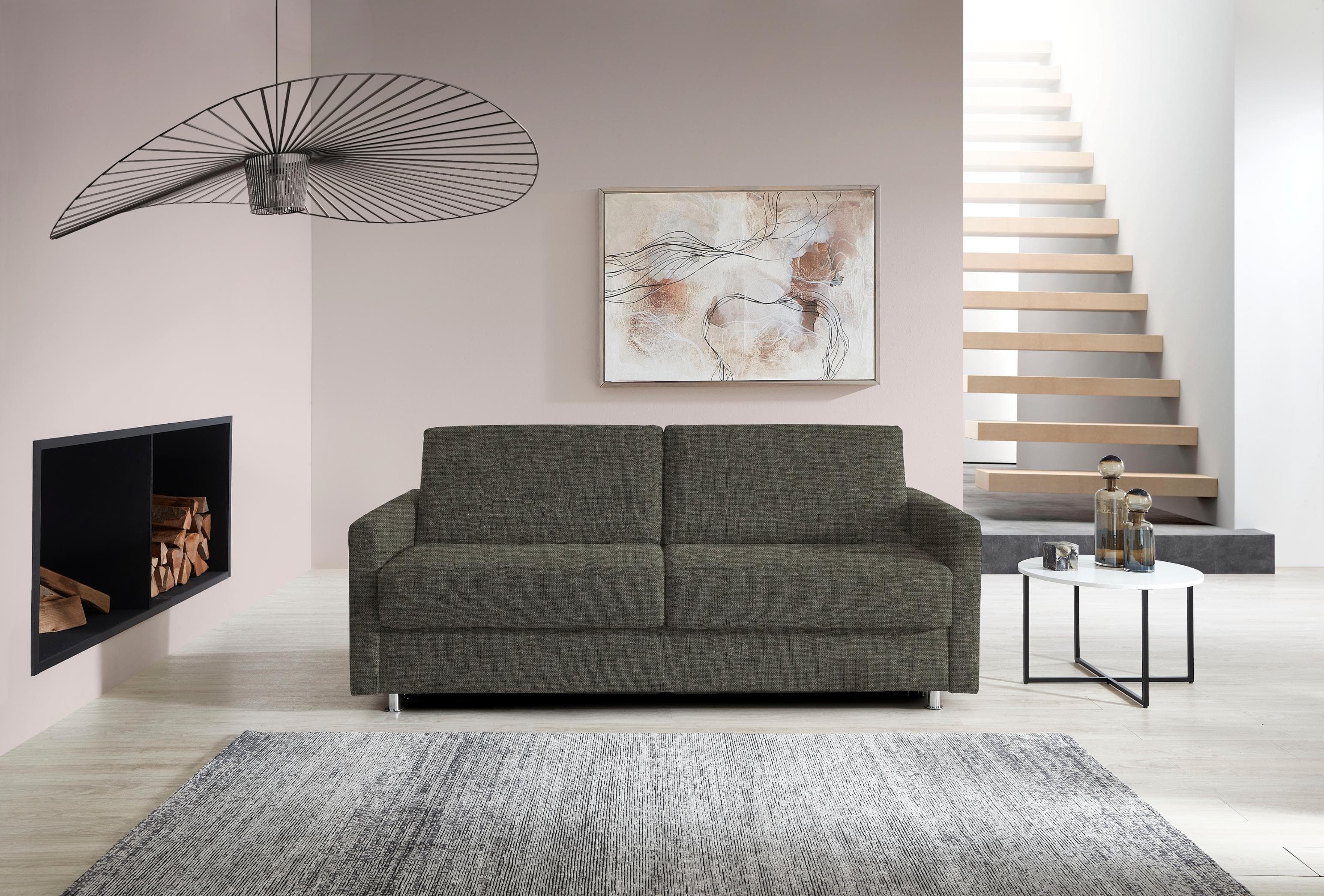 BALI JUNARA Schlafsofa Grau-Beige mit Ausziehfunktion