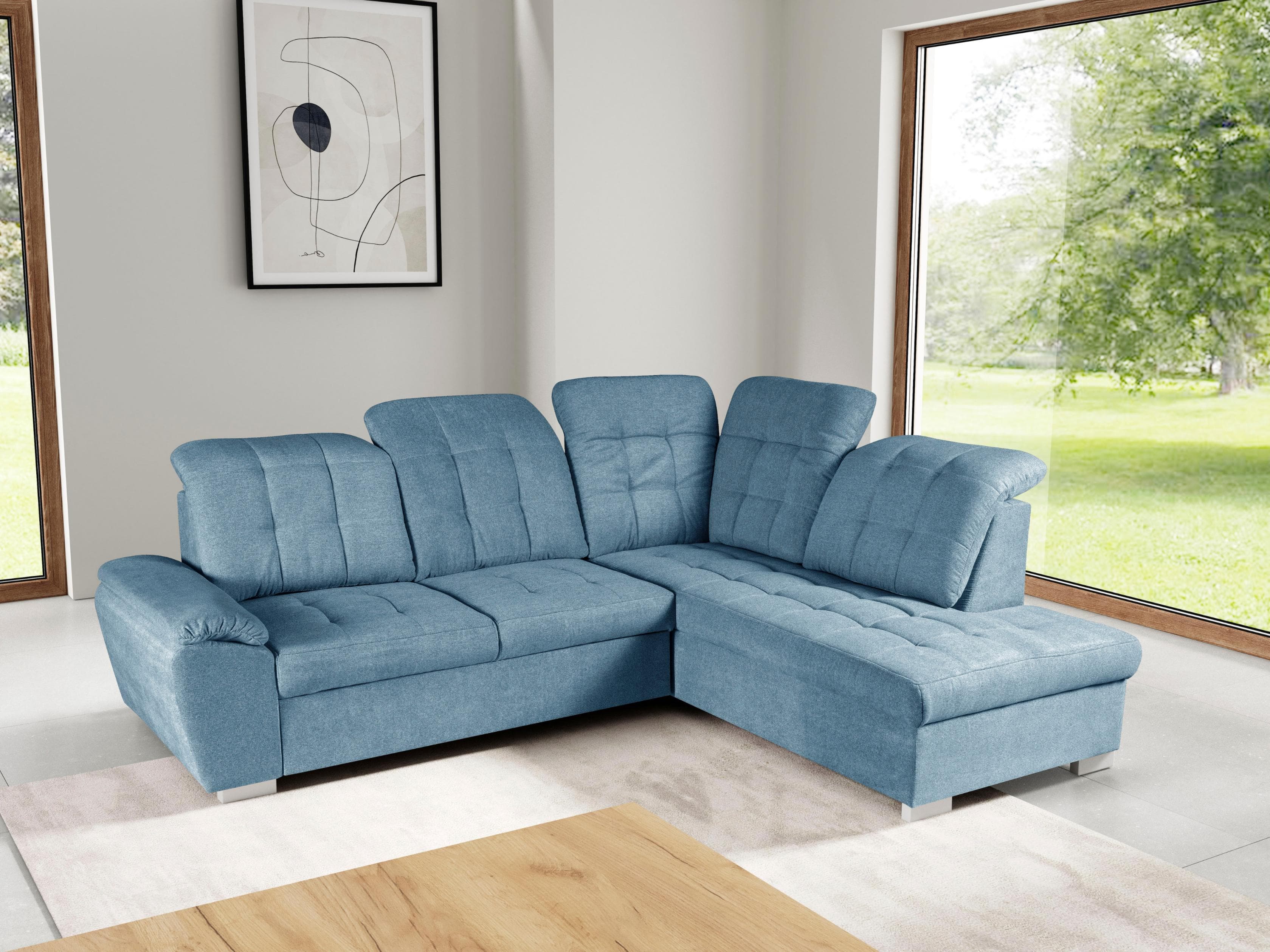 WERK2 Ecksofa Brindisi L-Form mit Bettfunktion und Bettkasten