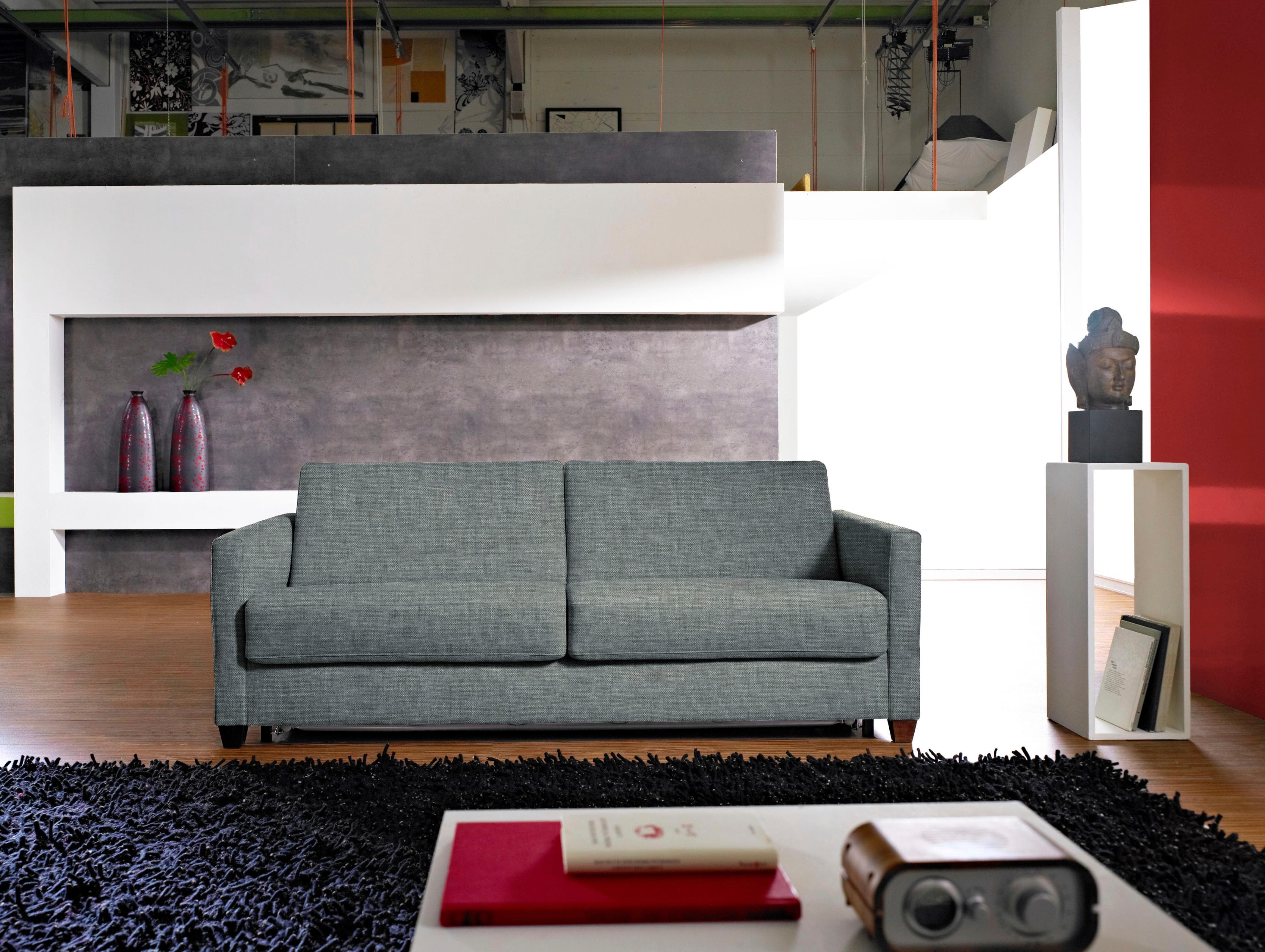 Schlafsofa BALI Norwalk Silber Beige 3-Sitzer mit Ergoflex-Lattenrost