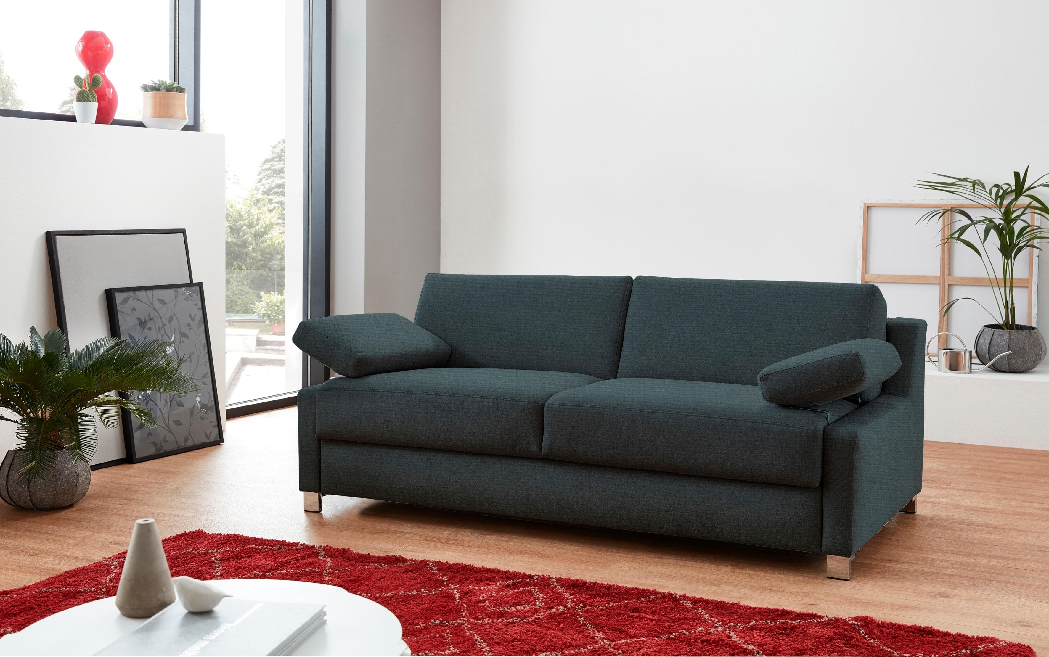 Schlafsofa BALI Viola Rauchblau mit Ausziehfunktion
