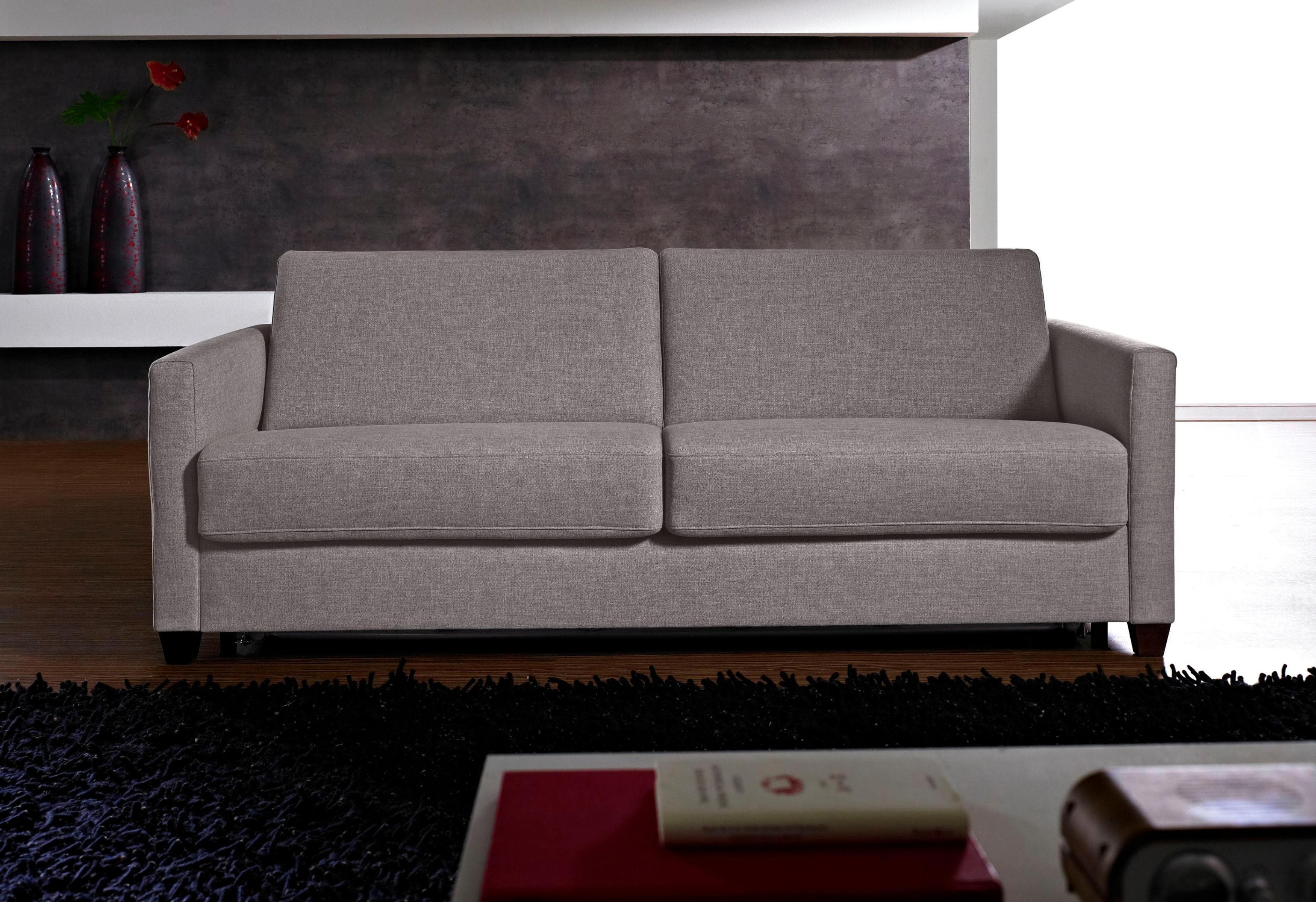 Schlafsofa BALI Norwalk Silber Beige 3-Sitzer mit Liegefläche