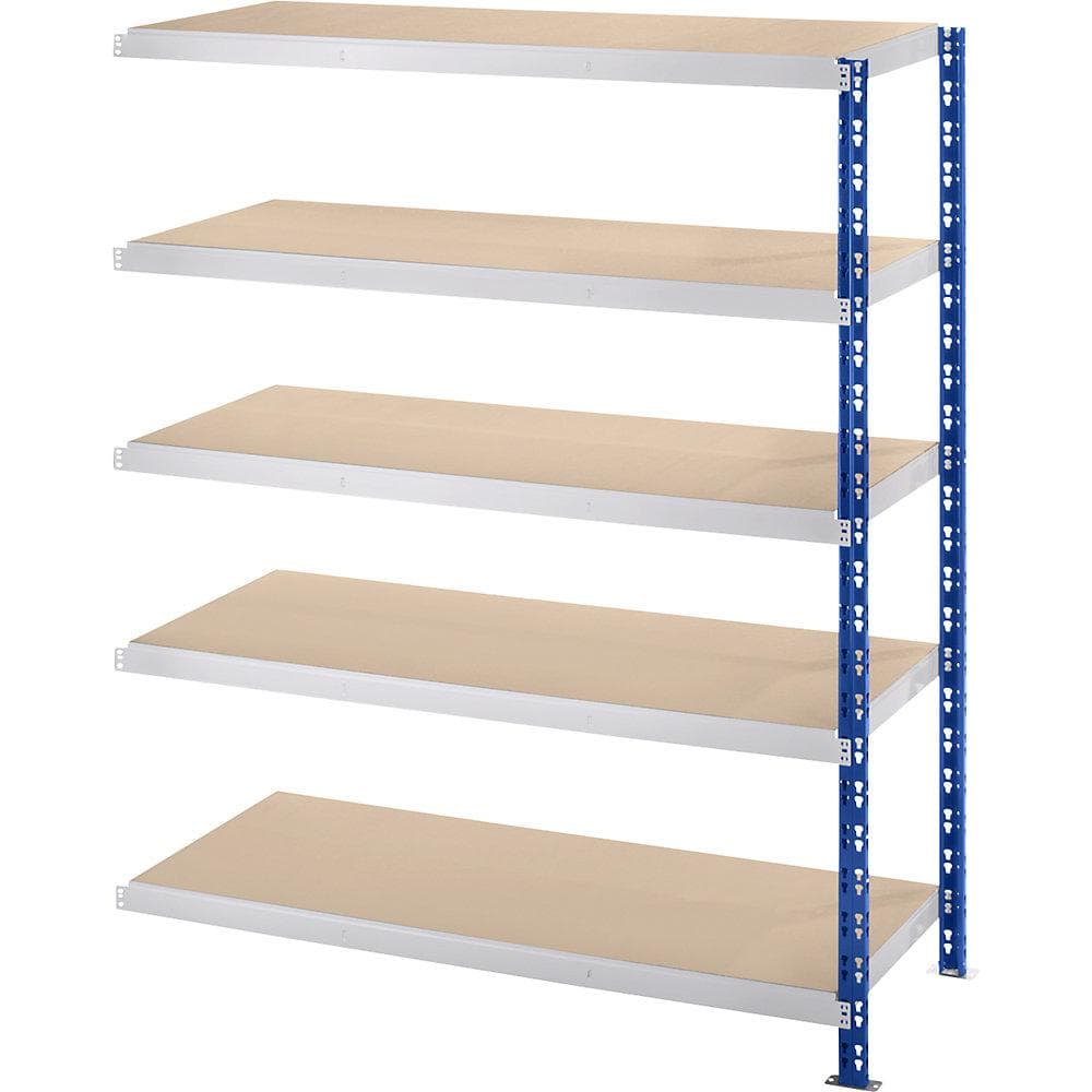 eurokraft basic Großfach-Steckregal Stahl blau/grau Spanplattenböden