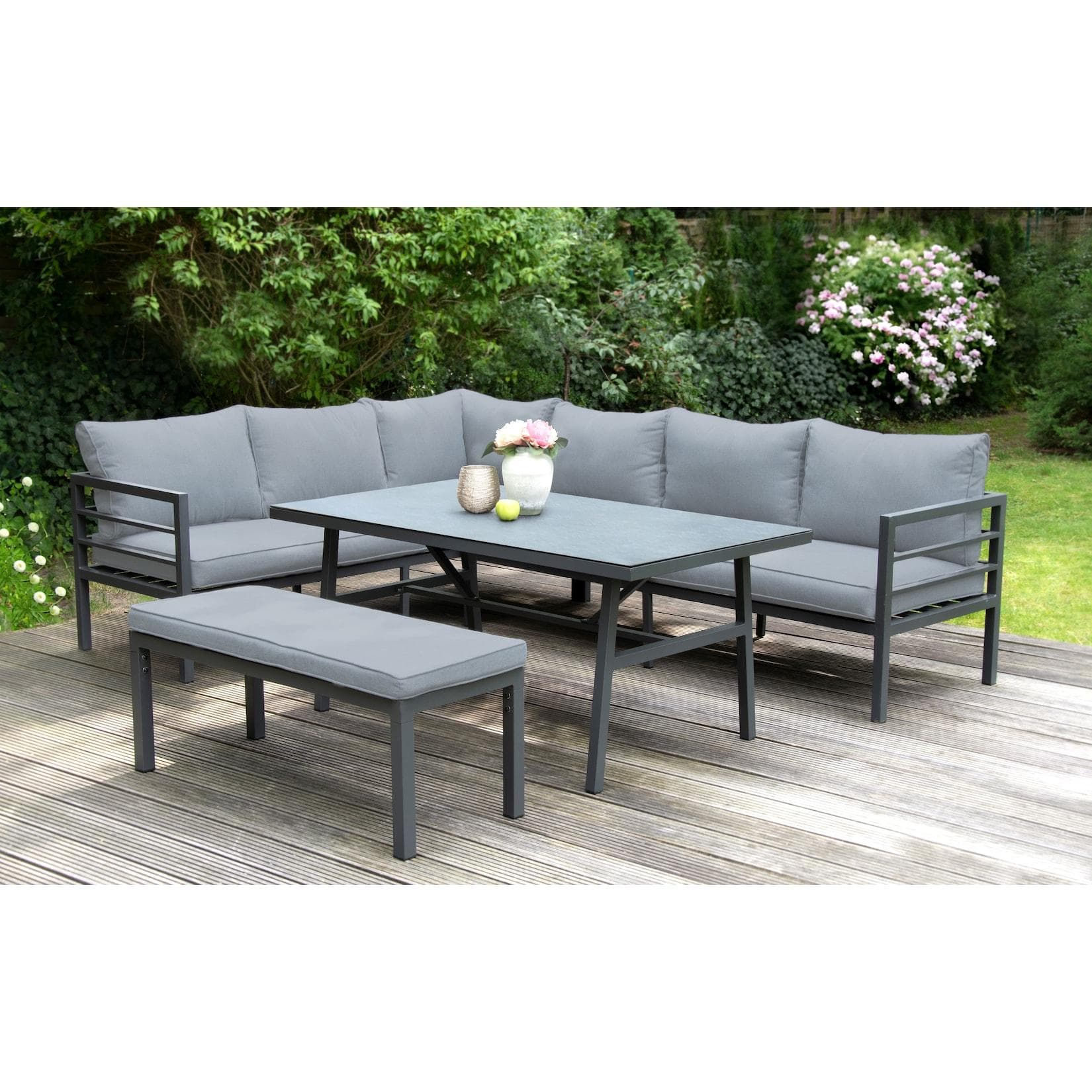 bellavista - Home & Garden® Alu-Lounge Maia 4-teilig Anthrazit/Grau