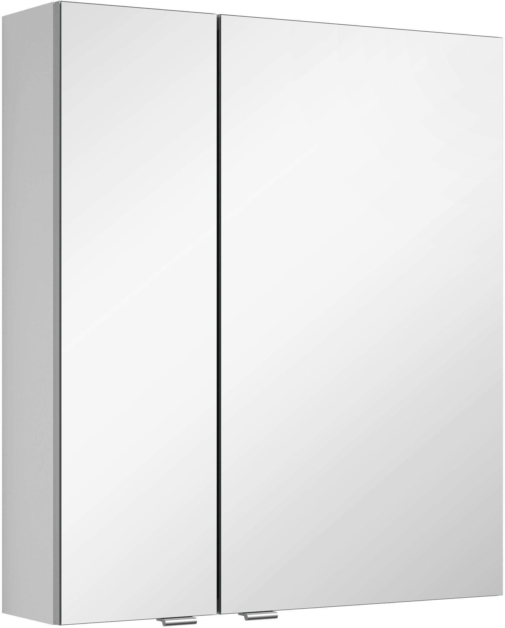 Spiegelschrank SAPHIR 3980 Weiß Seidenglanz mit Steckdose und Soft-Close