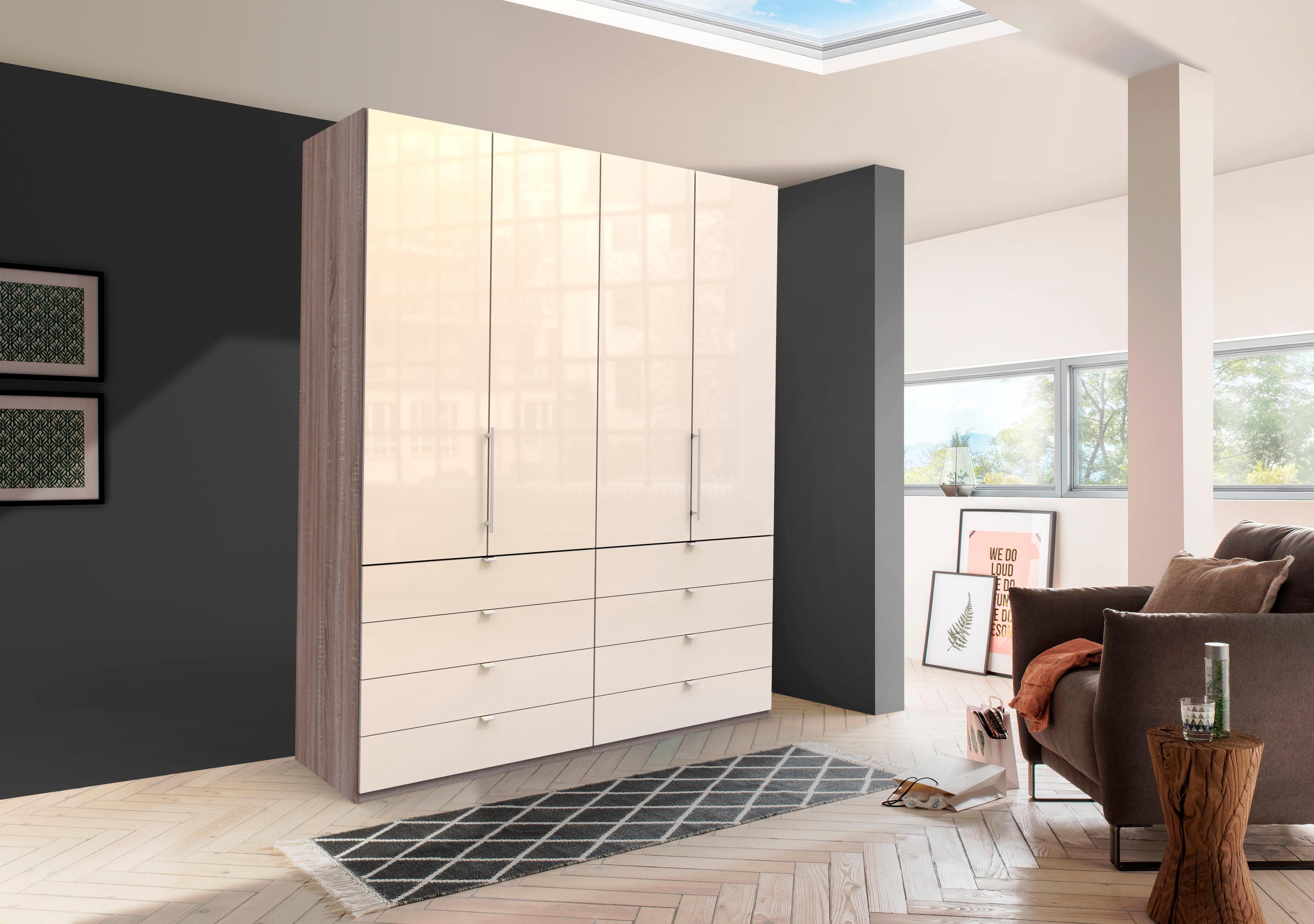 WIEMANN Falttürenschrank Loft mit Glasfront Beige/Grau