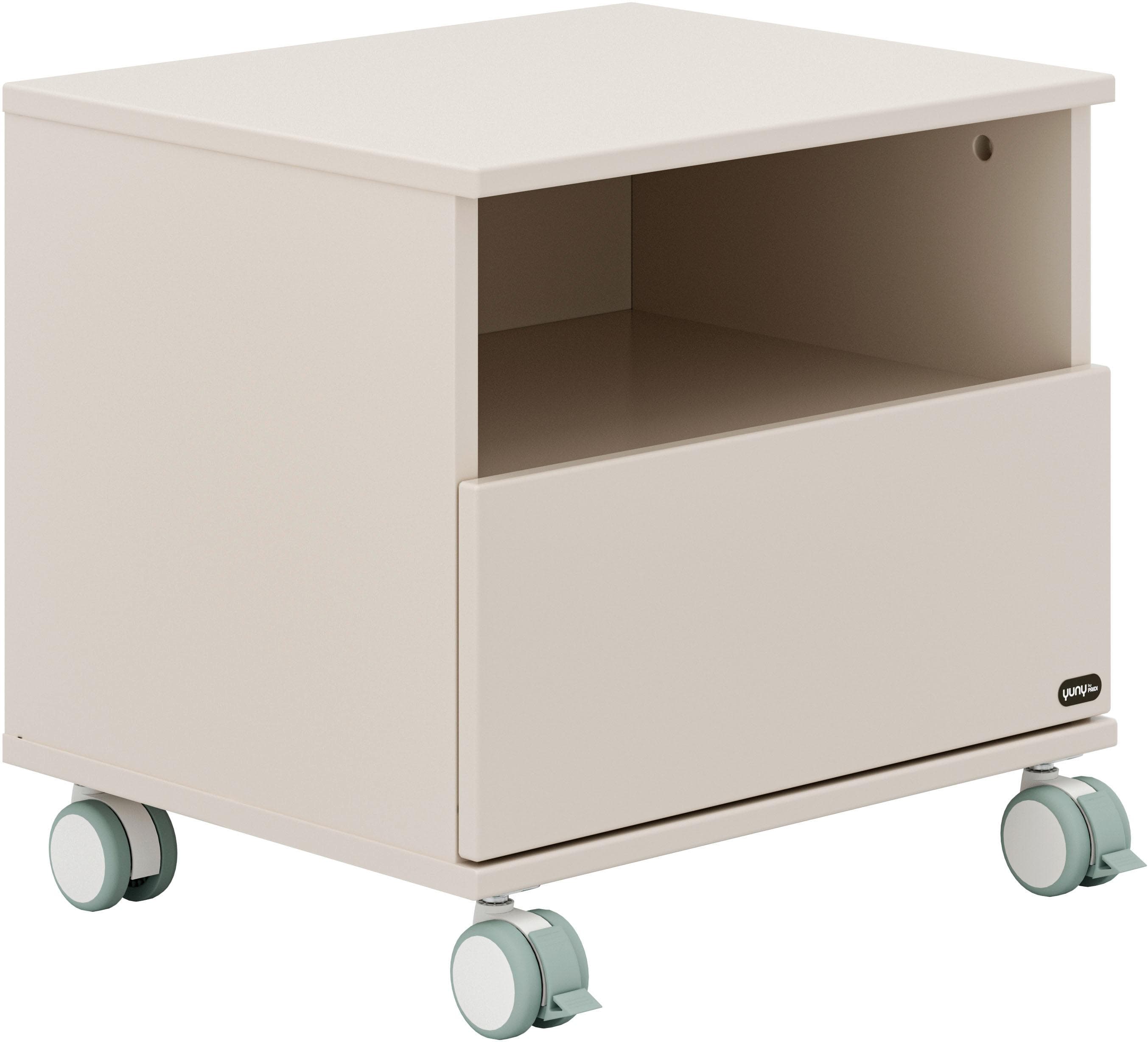 Nachtkommode aus Spanplatte in beige und cashmere