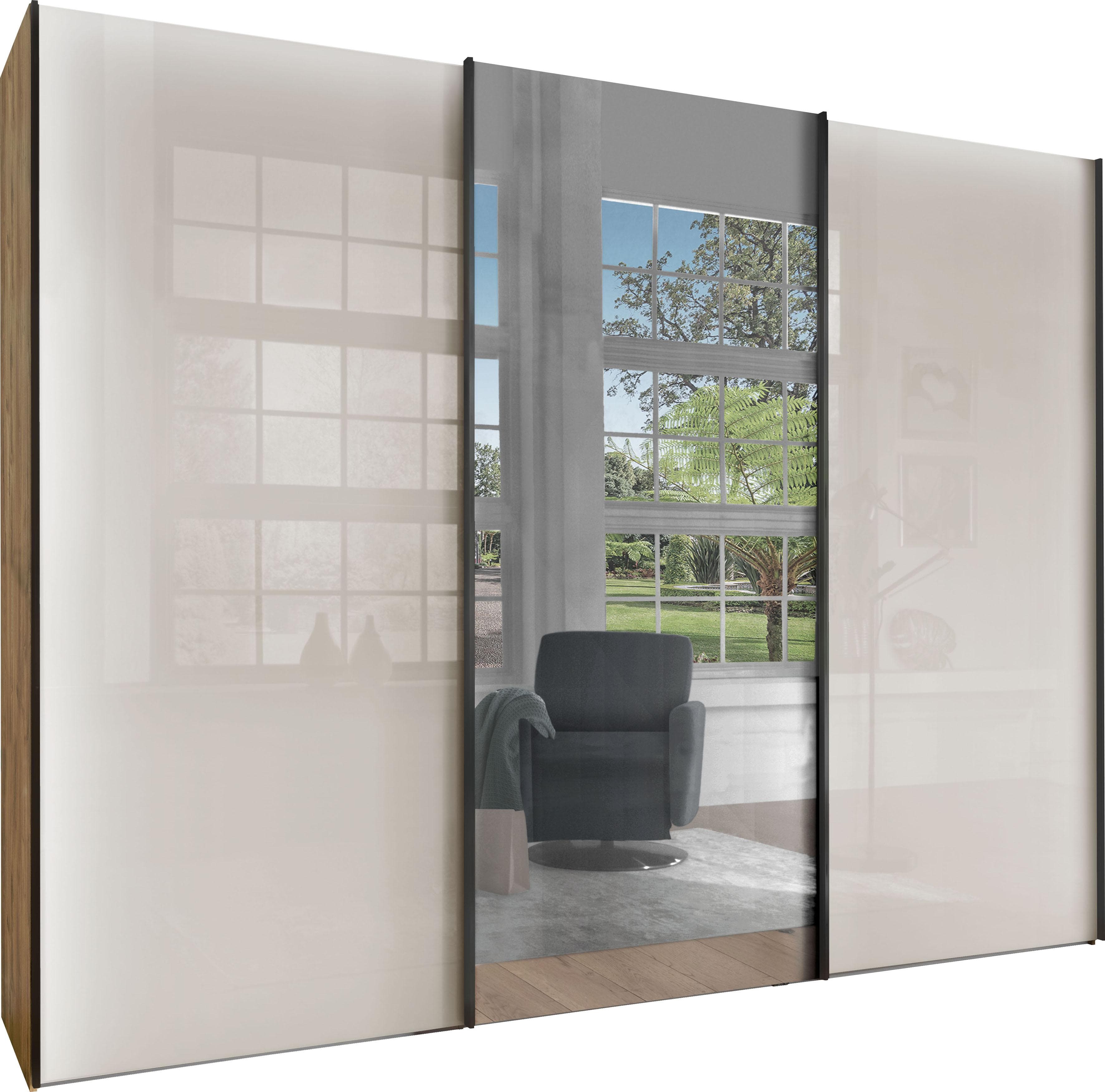 WIEMANN Schwebetürenschrank Monaco Weiß Glas Spiegelfront