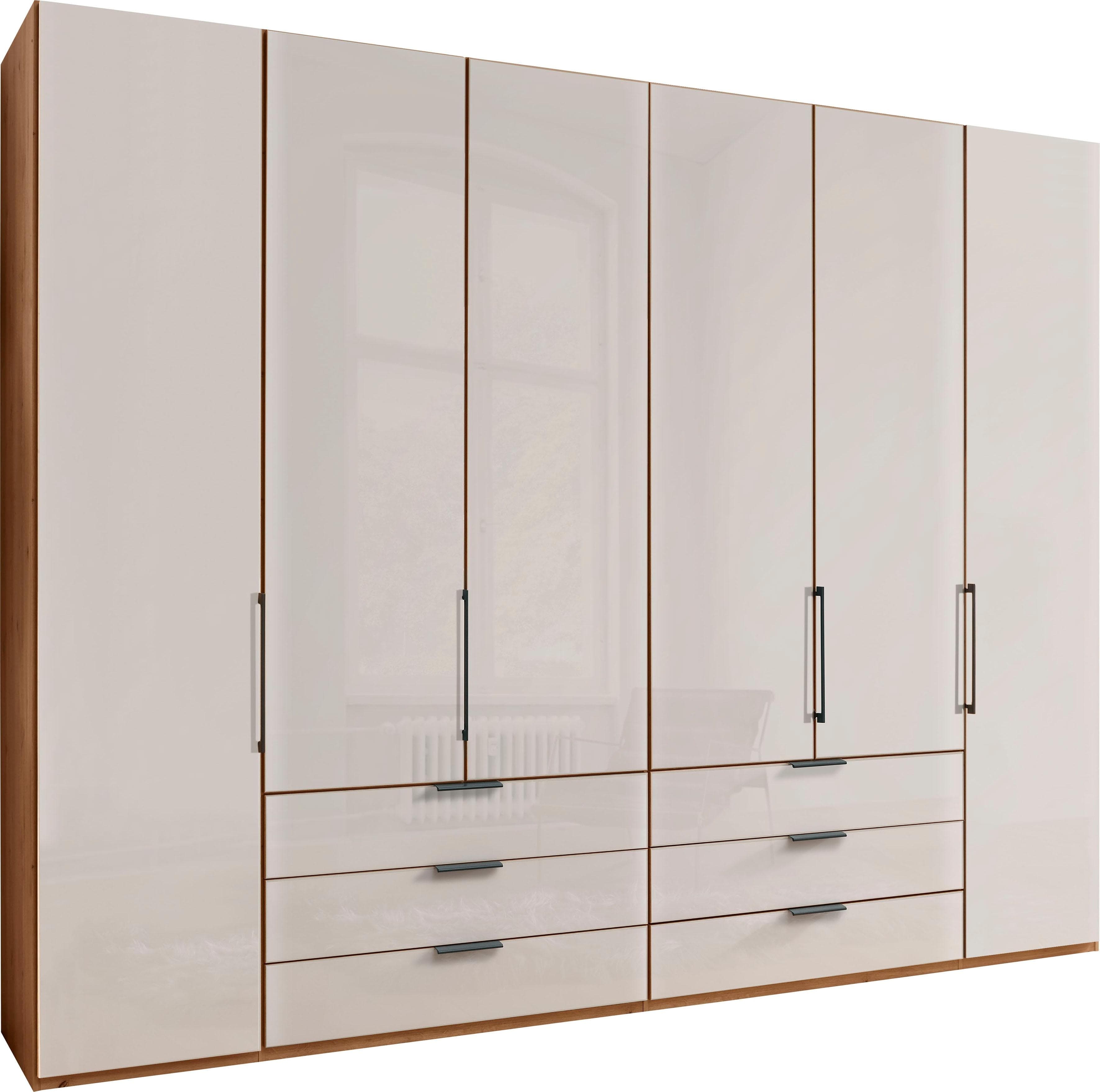 WIEMANN Monaco Falttürenschrank mit Glasfront Bianco-Eiche