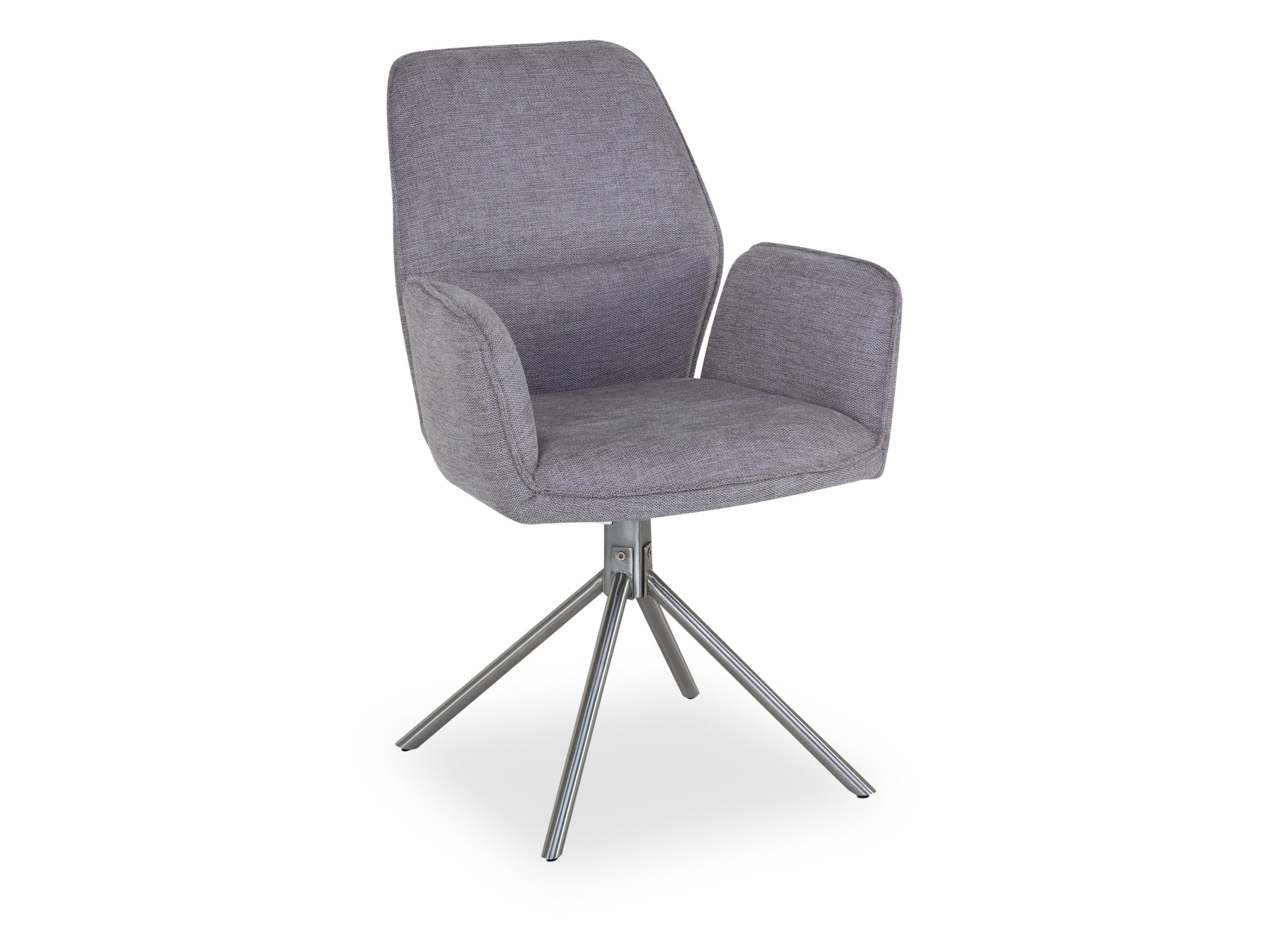 Drehbare Armlehnstühle (2er-Set) in Grau - Polyester