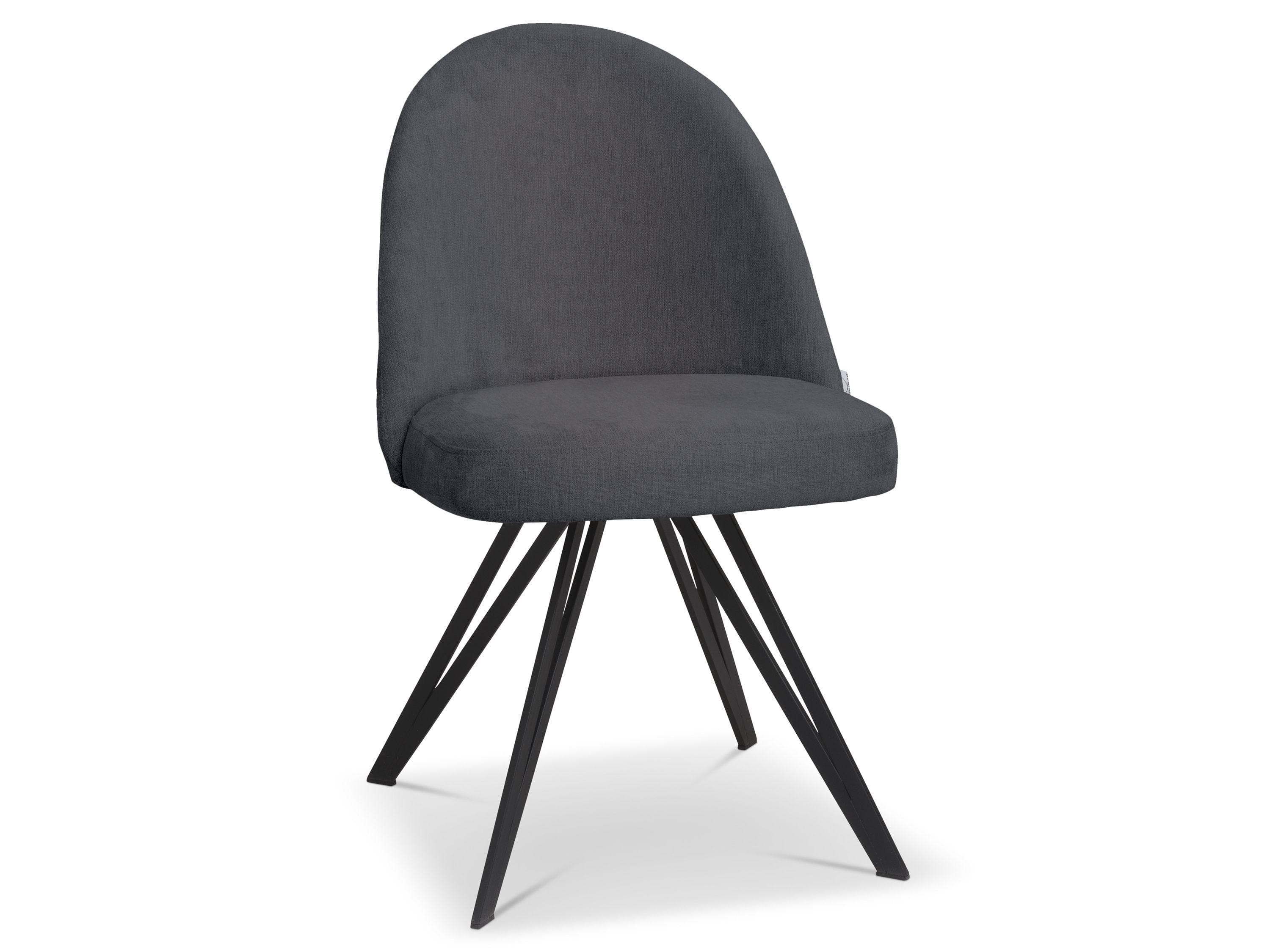 SANSIBAR Living Esszimmerstuhl Tinnum - Moderner Polsterstuhl mit Stoffbezug und schwarzem Eisengestell