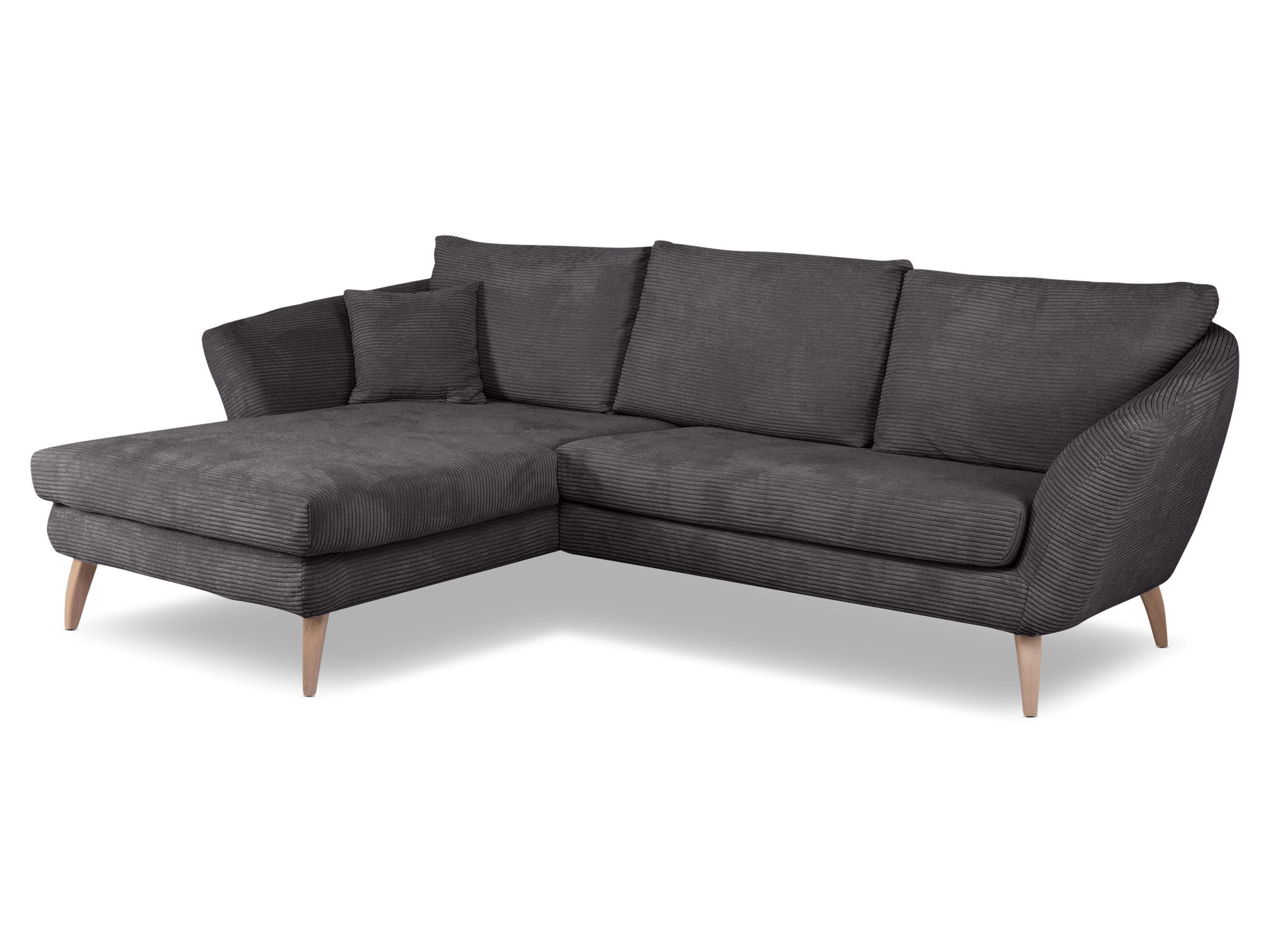 Elegantes Polsterecke aus Stoff, Holz und Polyätherschaum