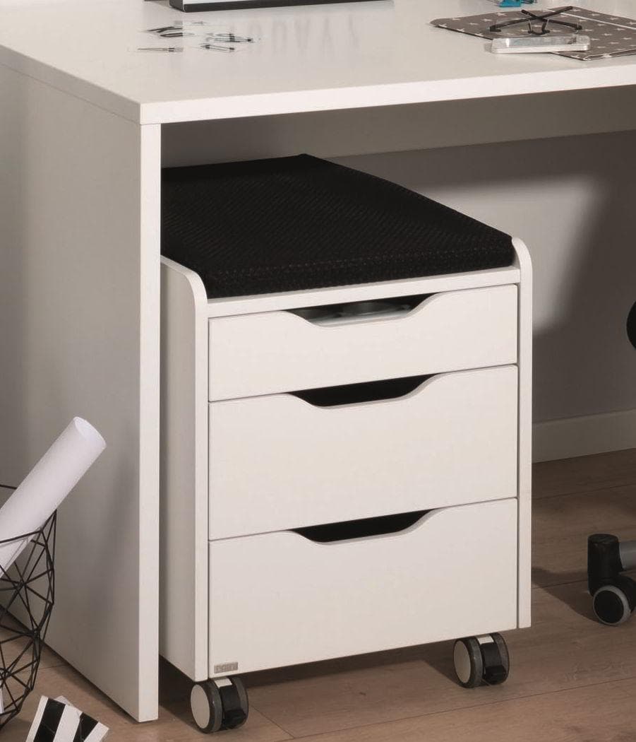 PAIDI Rollcontainer 3S Weiß mit drei Schubladen