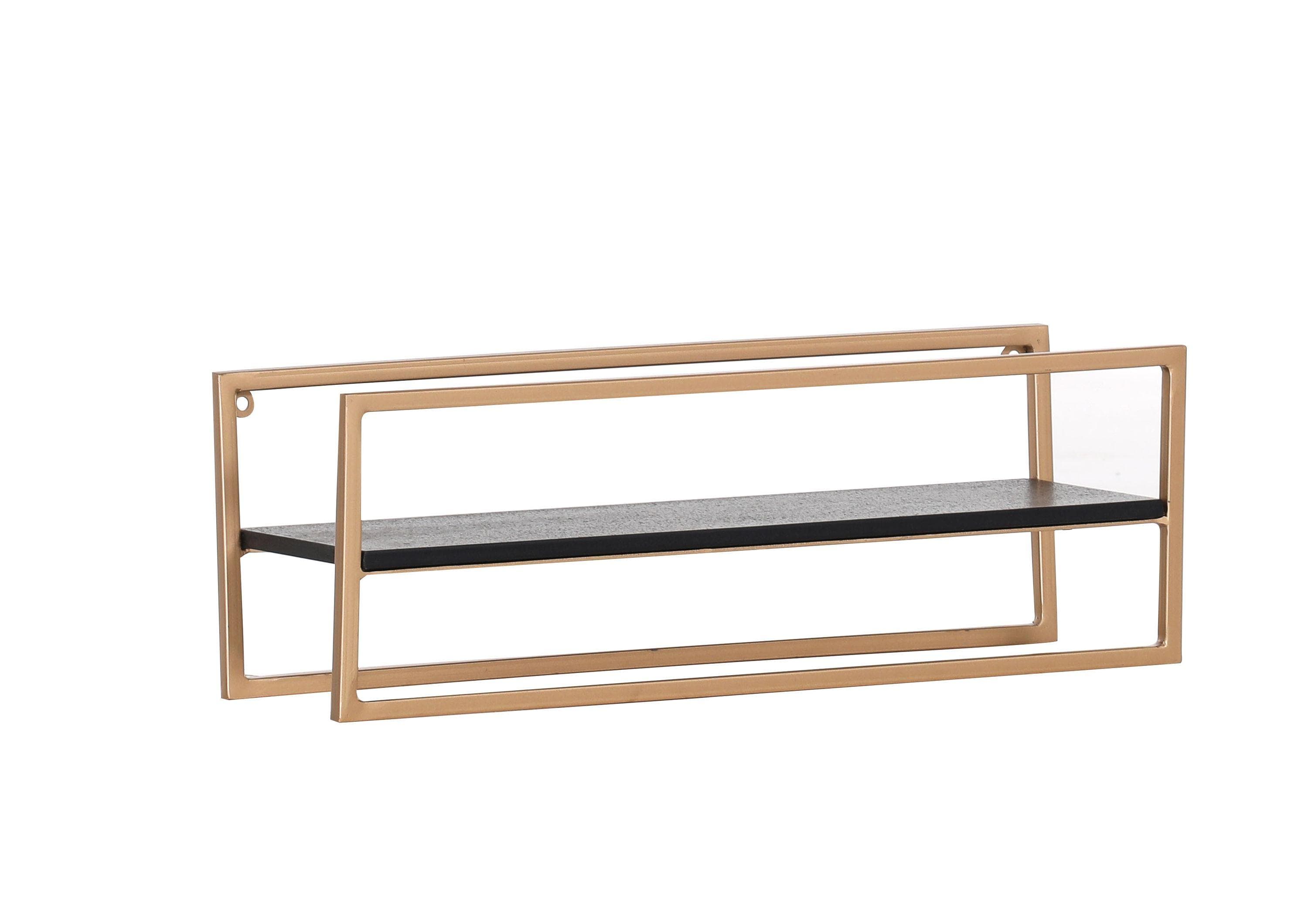 Hängeregal PUERTO Schwarz Metall Akazie