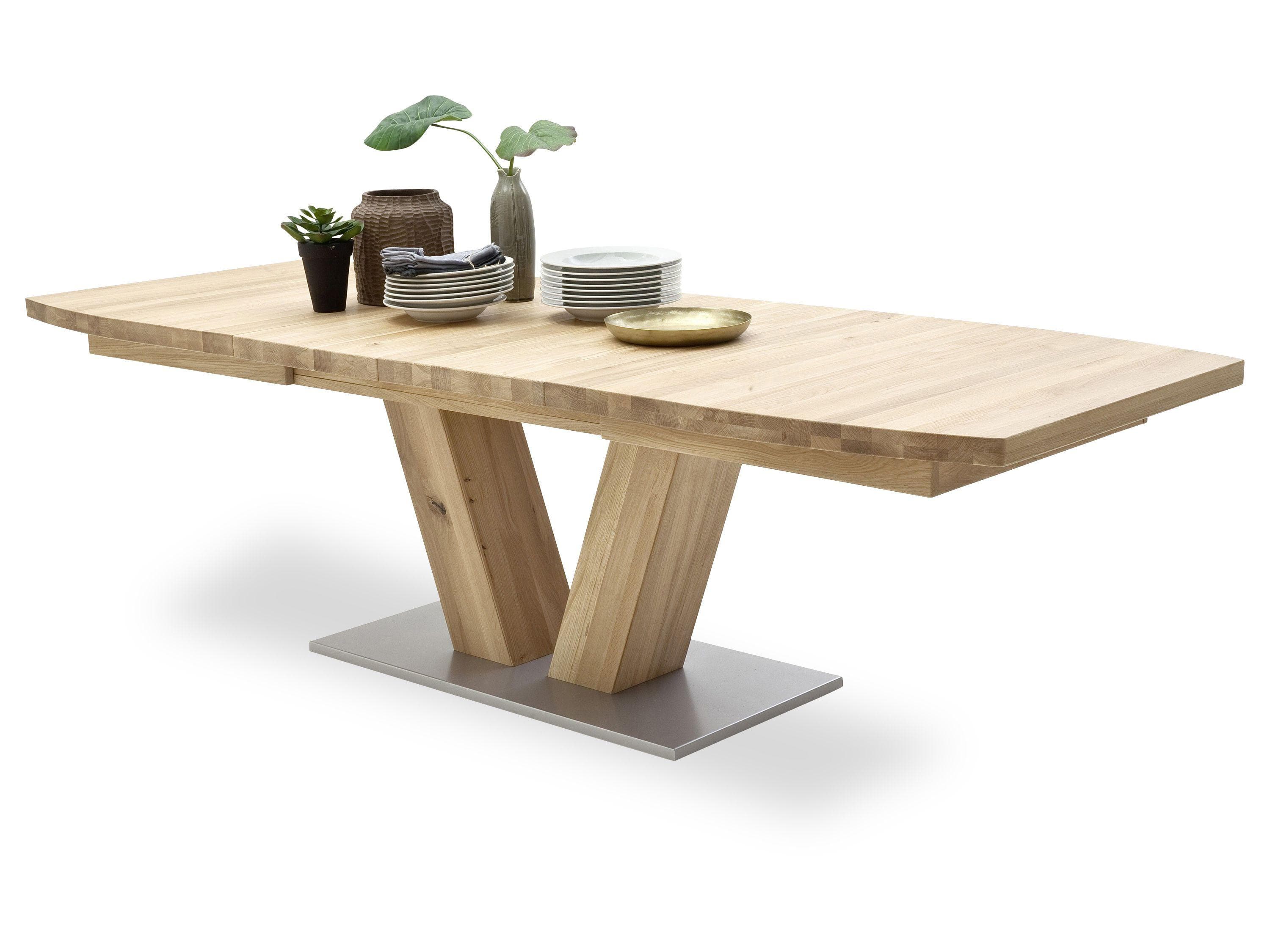 MCA furniture Esstisch Managua Bootsform Ausziehbar Eiche Braun/Silber