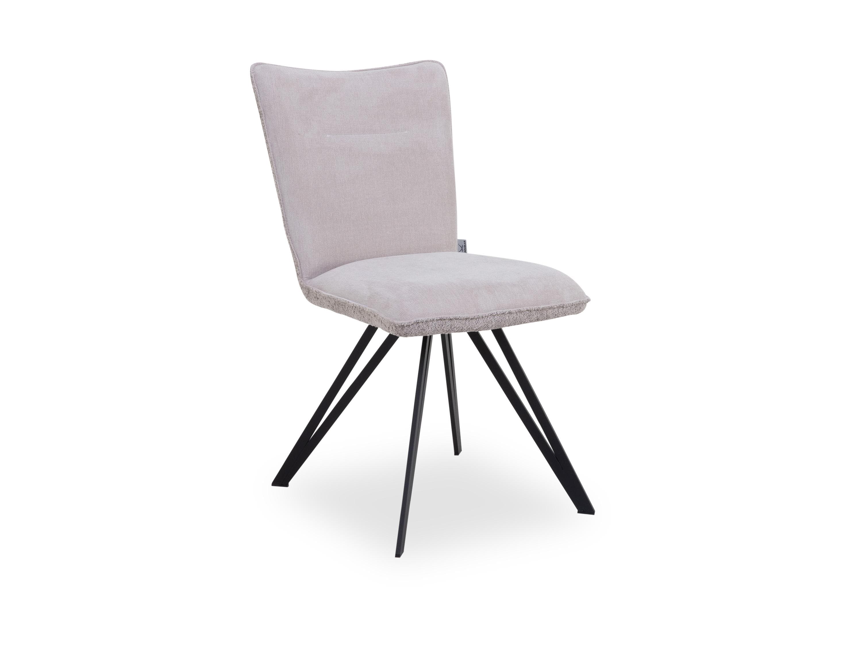 SANSIBAR Living Esszimmerstuhl TINNUM - Grau, Polsterstuhl mit Boucle Kama