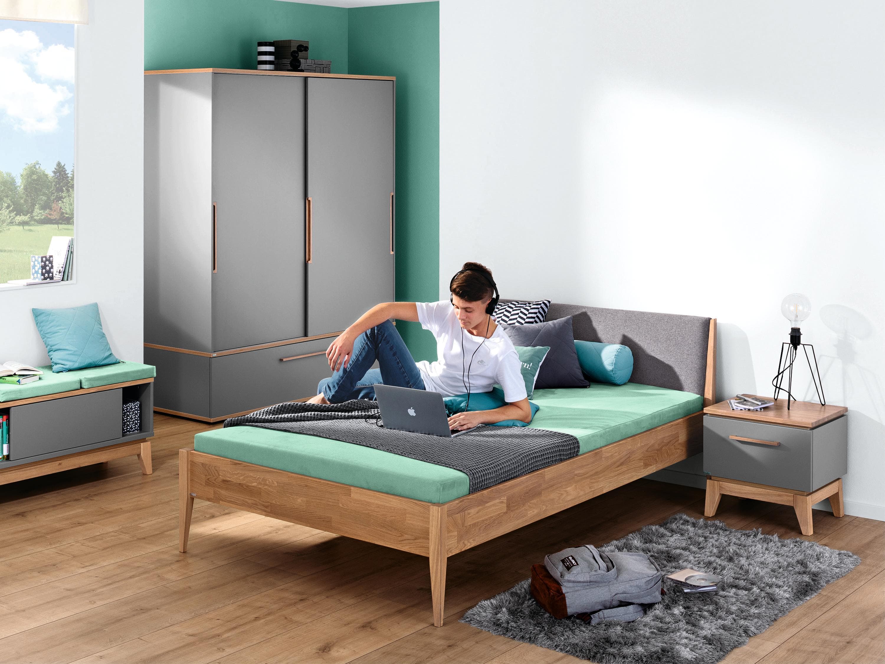 PAIDI Jugendbett Sten Holzfarben Massivholz