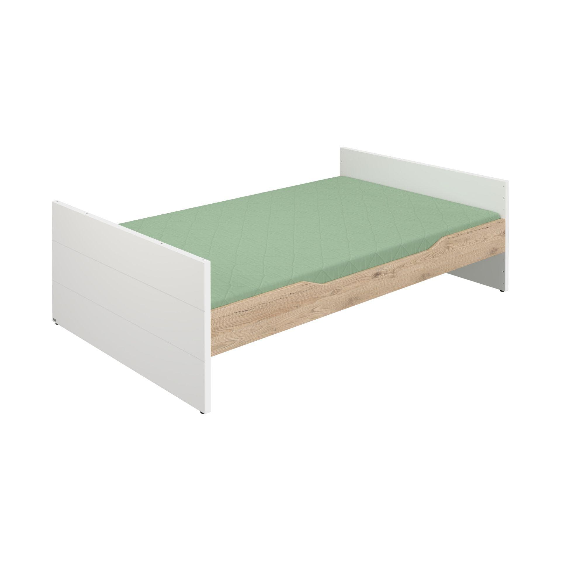 Jugendbett PAIDI FIONN Kreideweiß/Eiche Bordeaux