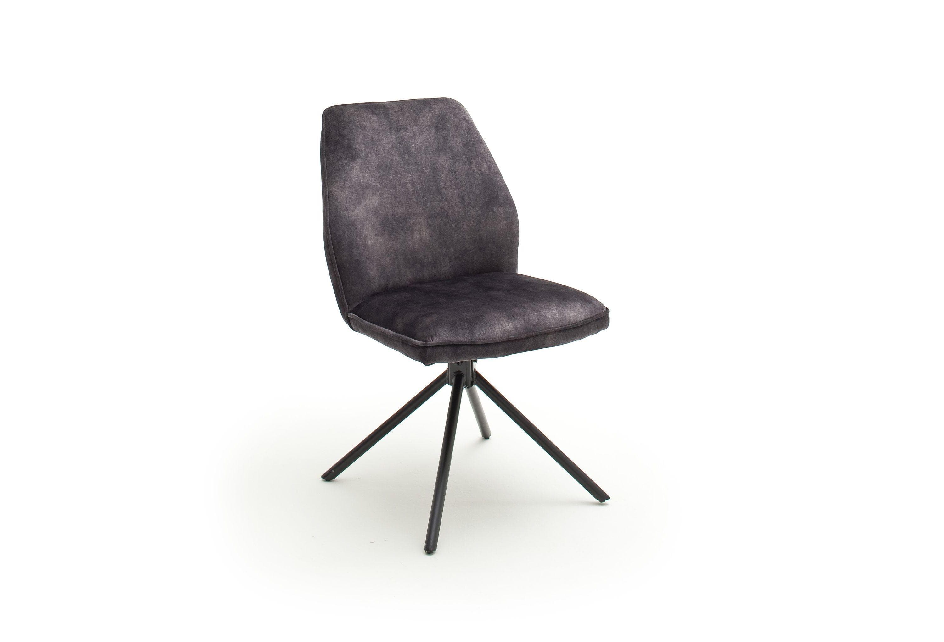 Stabile Esszimmerstühle Ottawa (2er Set) in Vintage Veloursoptik Anthrazit