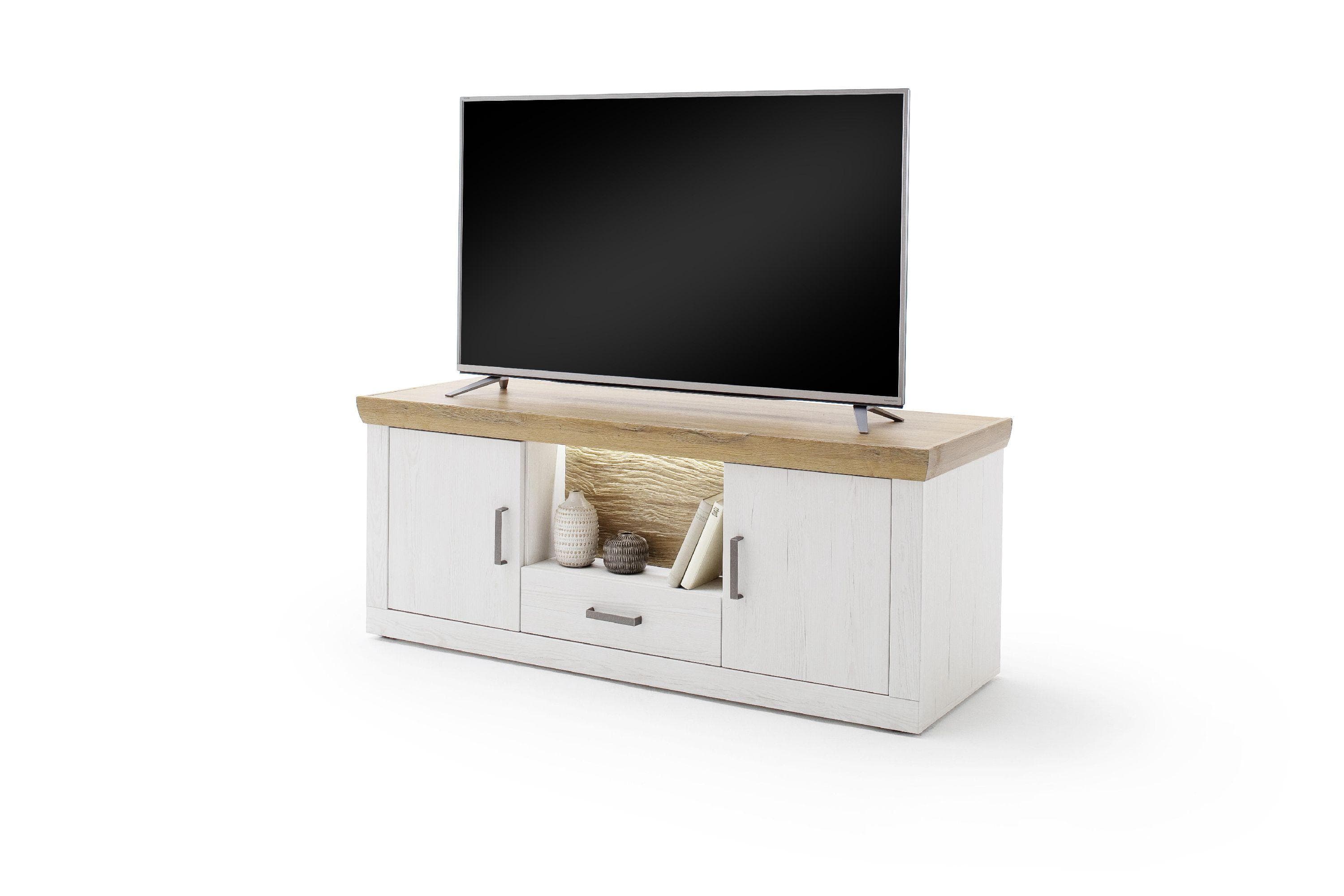 Landhaus-Lowboard Madrid mit LED-Beleuchtung in Pinie Aurelio/Grandson Oak